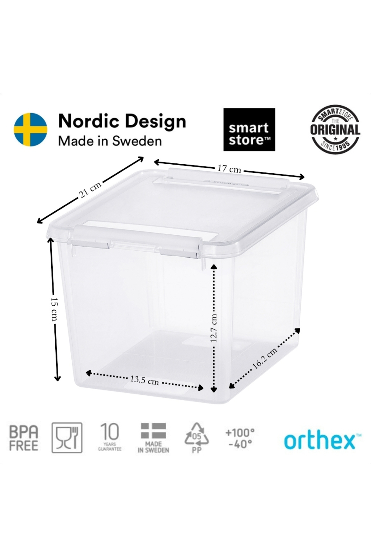Orthex-Storage and organization box, with lid, SmartStore Home 3, BPA-free plastic, 21x17x15 cm 3