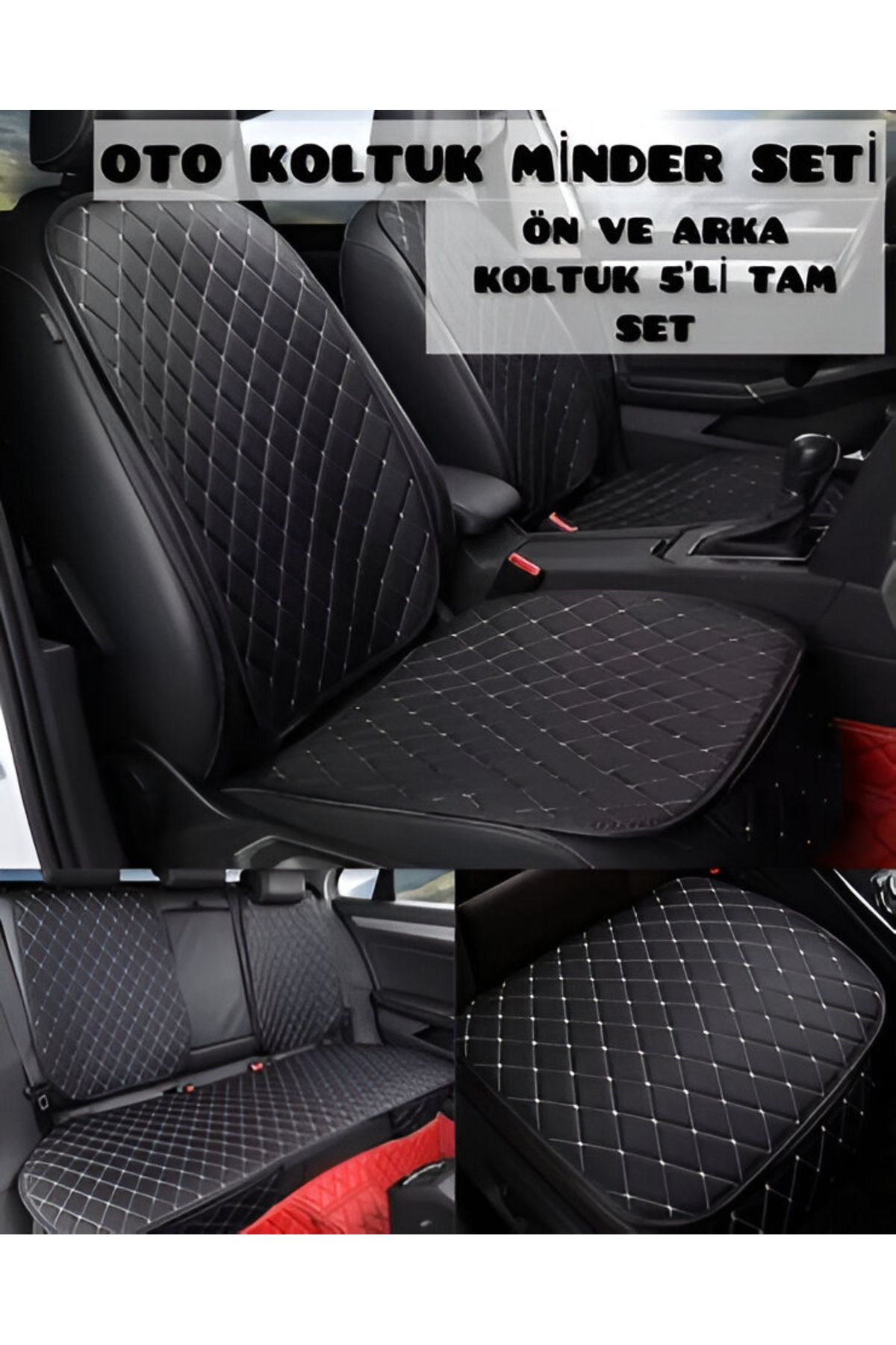 rebols PAJERO Tay Tüyü Oto Koltuk Minder Seti - Koltuk Koruma Kılıfı (ÖN-ARKA TAM SET 5'Lİ)