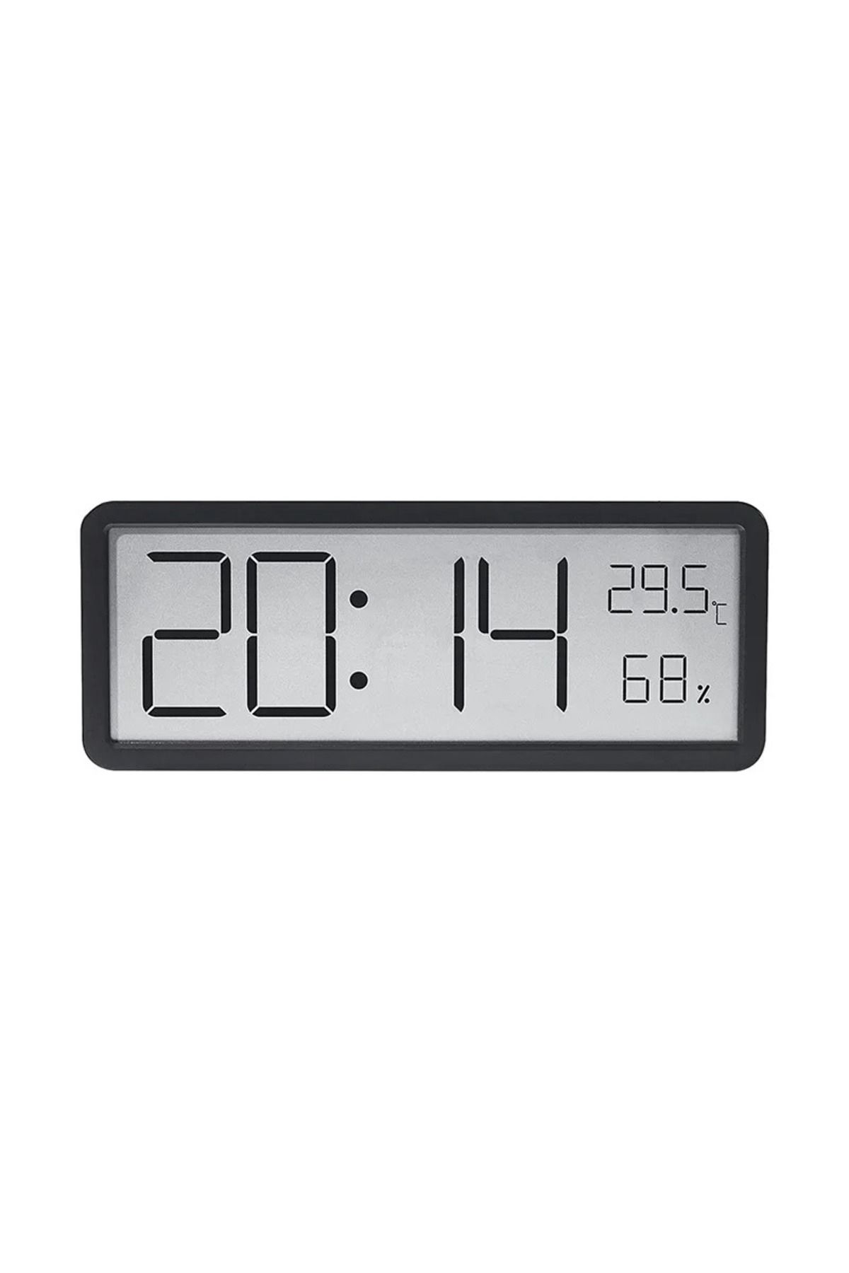 Choice-Black LCD Screen Digital Wall Clock Time Temperature Humidity Time Display Electronic Clock Desktop 1