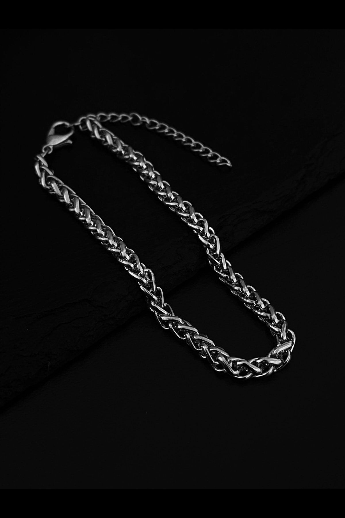 JEWELRY Gümüş Renk Unisex Sarmal Zincir Bileklik
