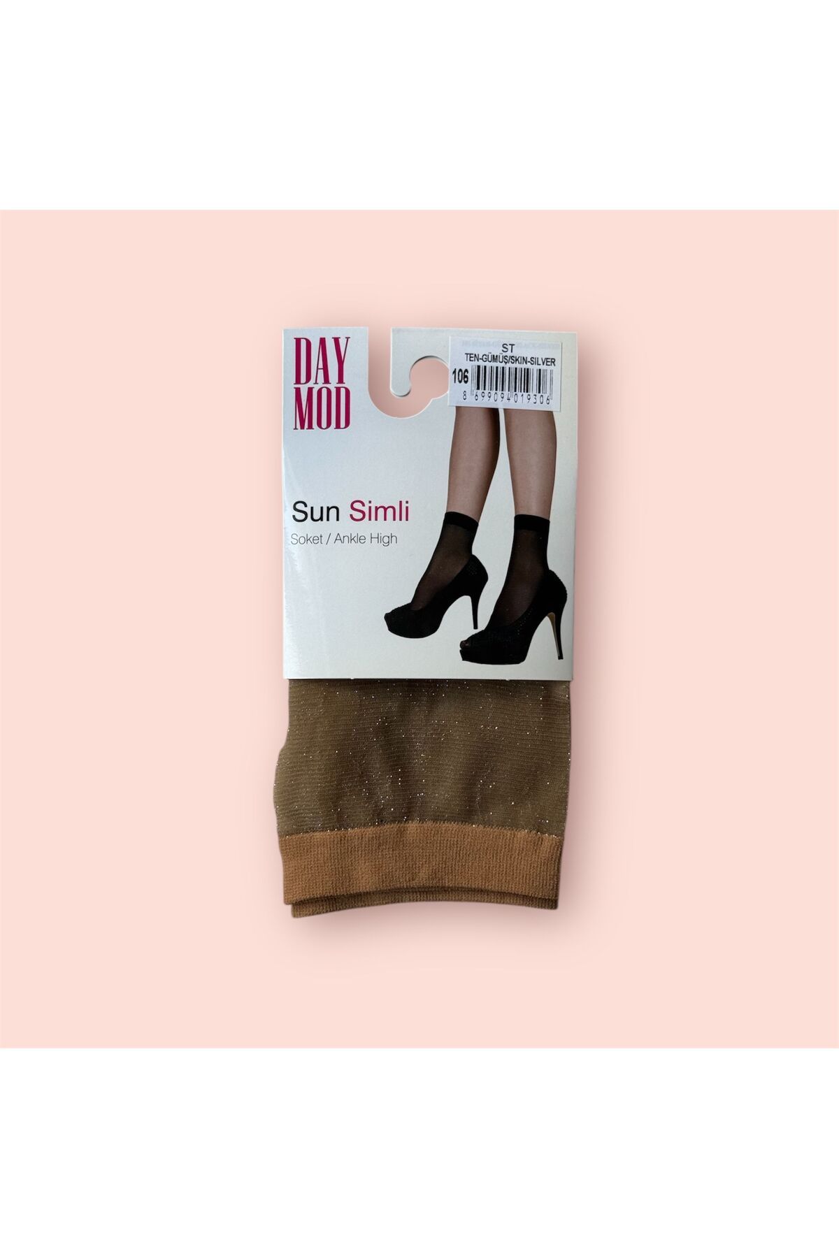 Daymod Kadın Ten Rengi Sun Simli Soket Çorap 3'lü