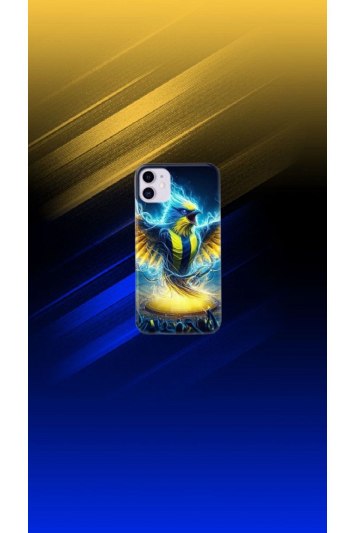 cover shopp Sarı-Lacivert Desenli Kılıf Tasarımı-1 IP 12