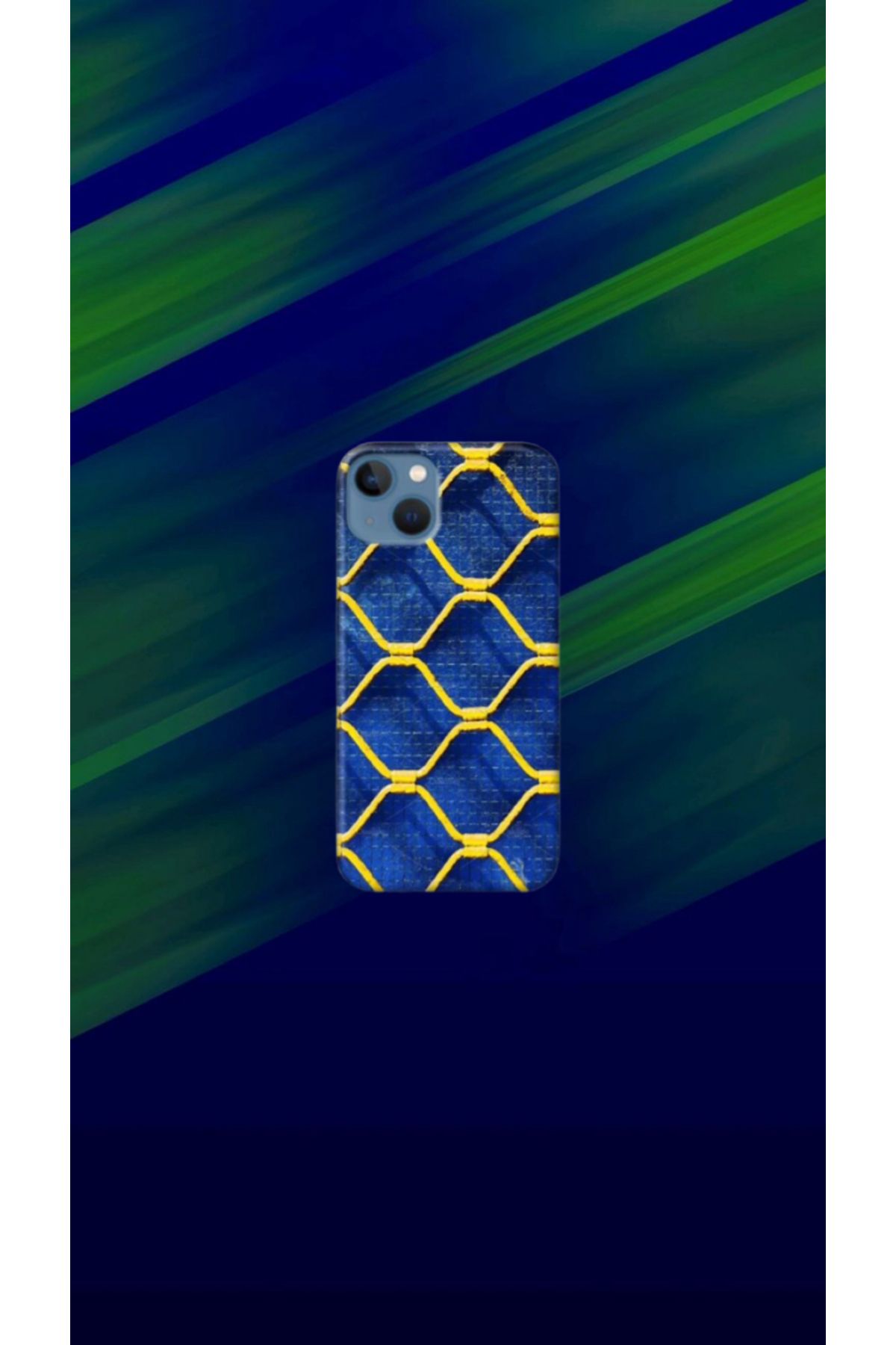 cover shopp Sarı-Lacivert Desenli Kılıf Tasarımı-3 IP 13