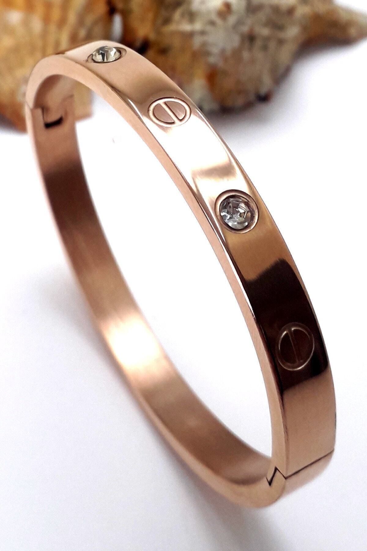 JEWELRY Kız Çocuklar Için Taşlı 14 Cm Paslammaz Çelik Cartier Bileklik