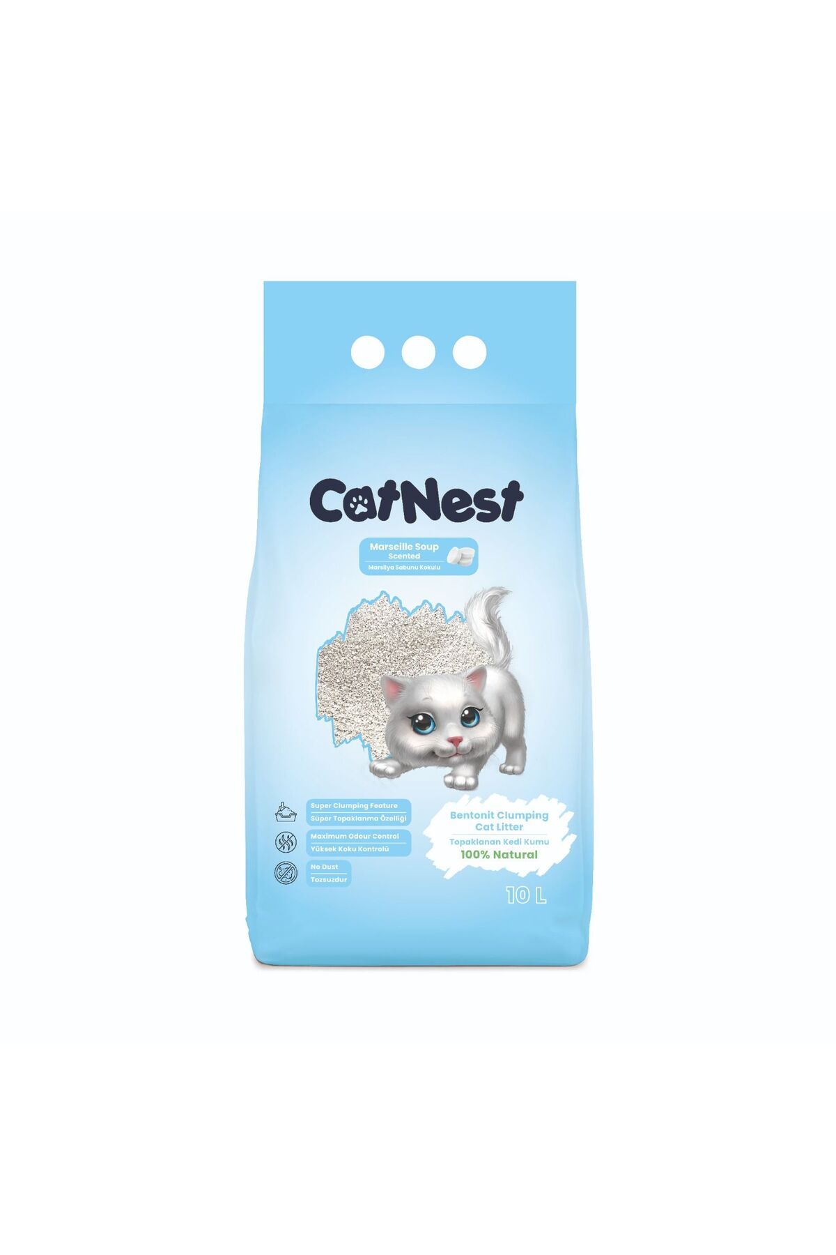 shop CAT NEST BENTONİT KEDİ KUMU MARSİLYA SABUNLU 10 LT