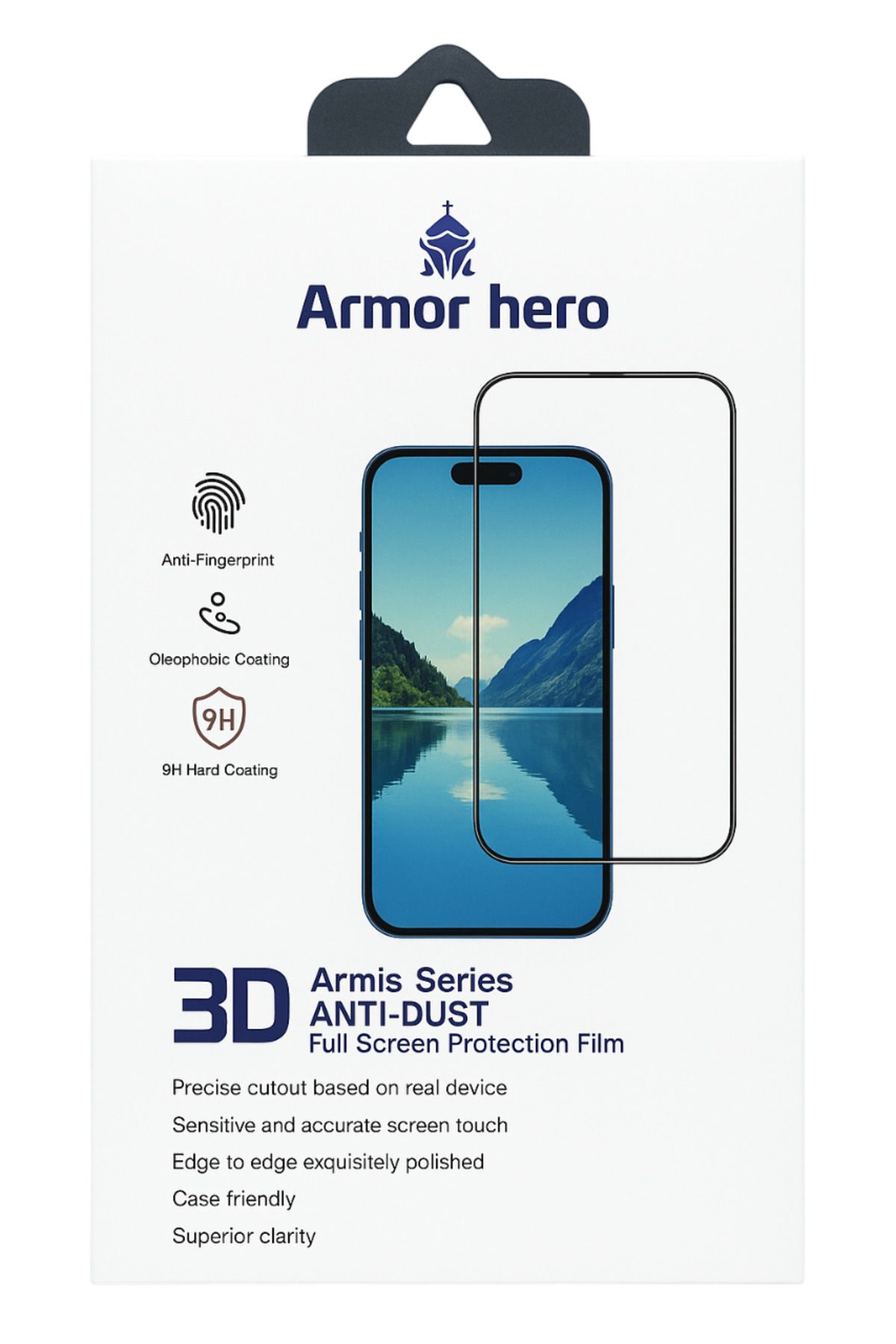 Tiegem Armor Hero iPhone 13 Pro Max Uyumlu 9H Oleofobik Cam Ekran Koruyucu – Tam Kaplama, Toz Tutmaz,