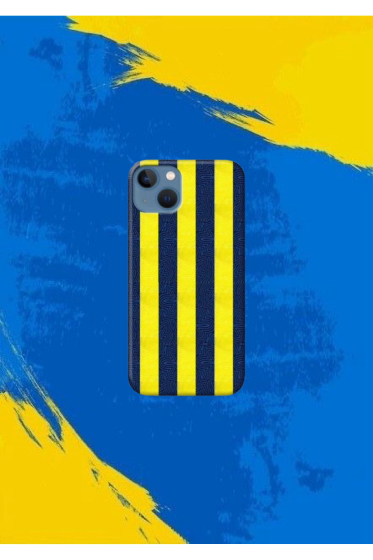 cover shopp Sarı-Lacivert Desenli Kılıf Tasarımı-7 IP 15