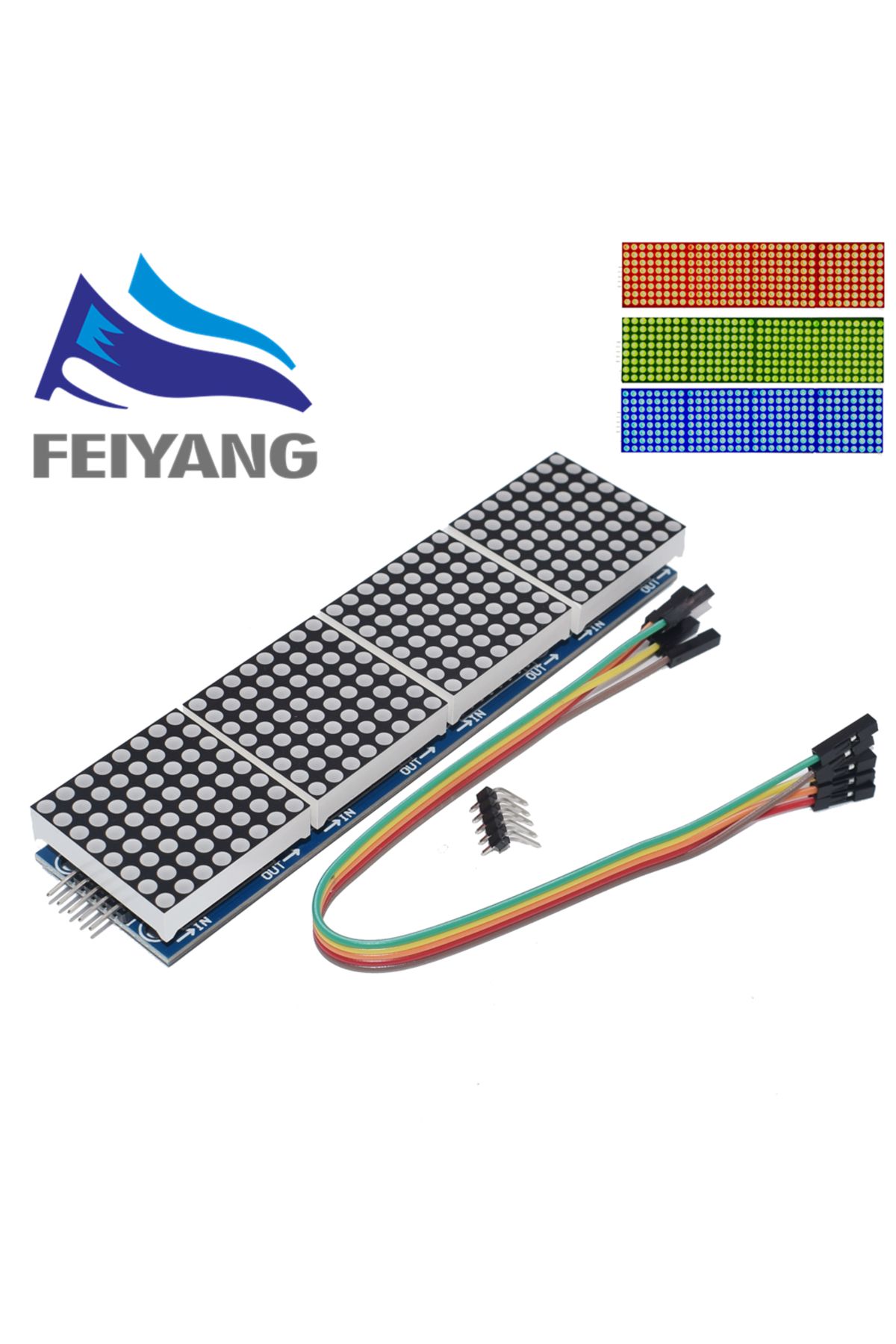 Choice-Green Max7219 Dot Matrix Module Microcontroller Module 4 In One Display 6