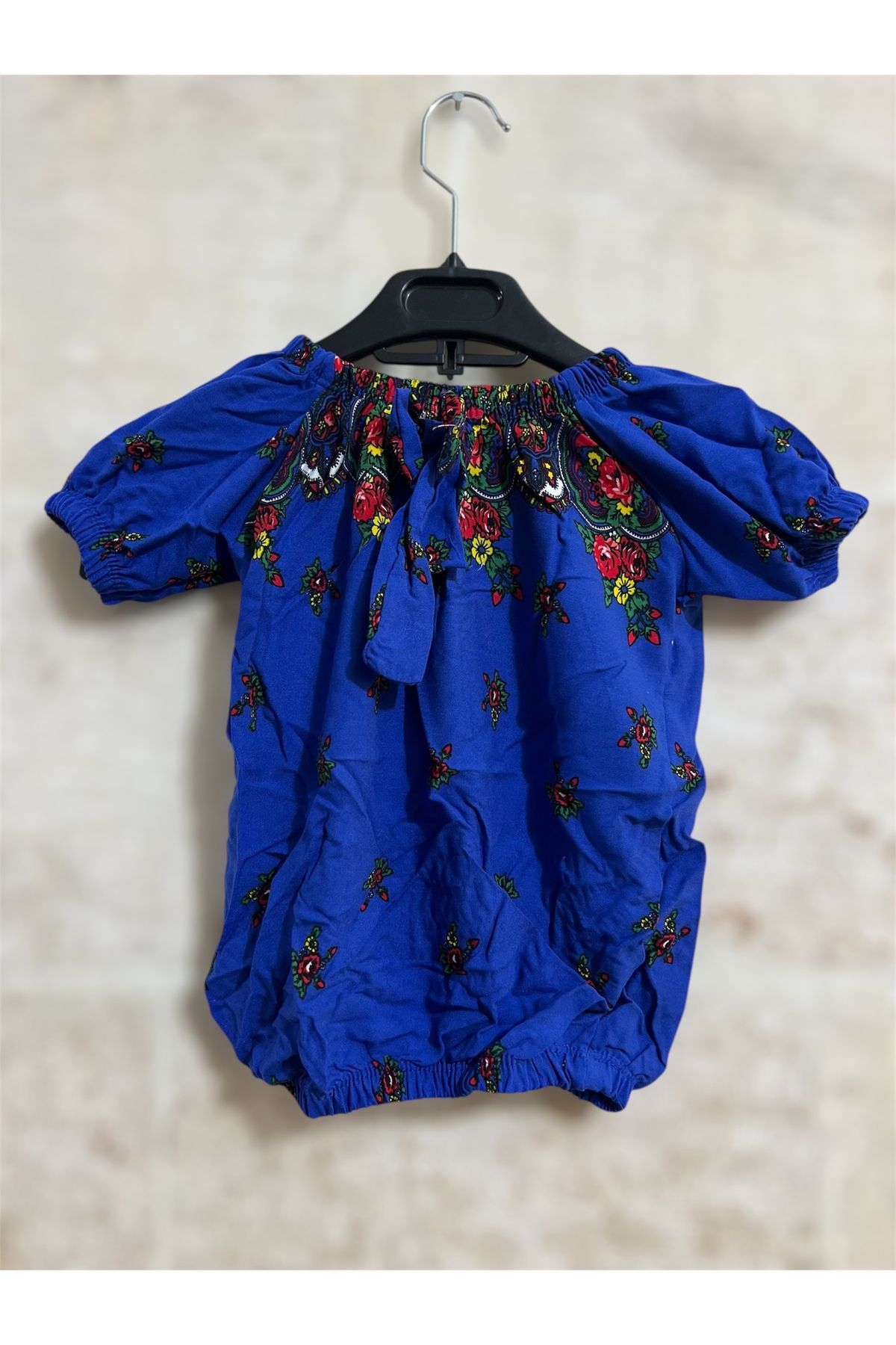 MODA Lastikli Çocuk Çiçek Desenli Tişört