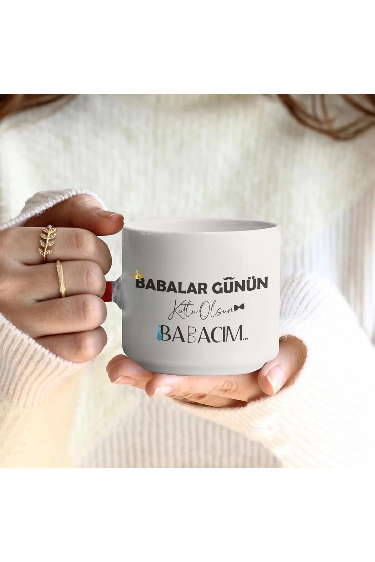 Viyens Babalar Günü Temalı T Kulplu Kupa – Kırmızı