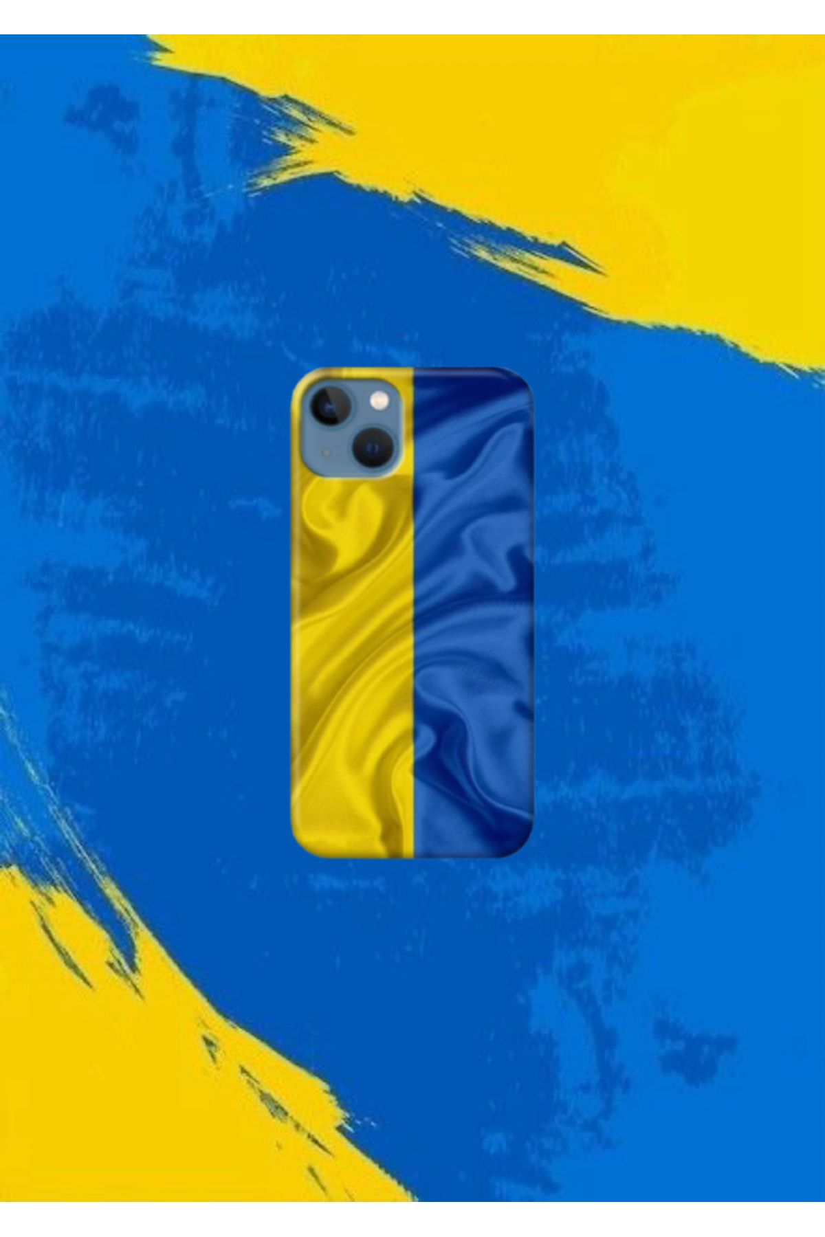 cover shopp Sarı-Lacivert Desenli Kılıf Tasarımı-3 IP 15