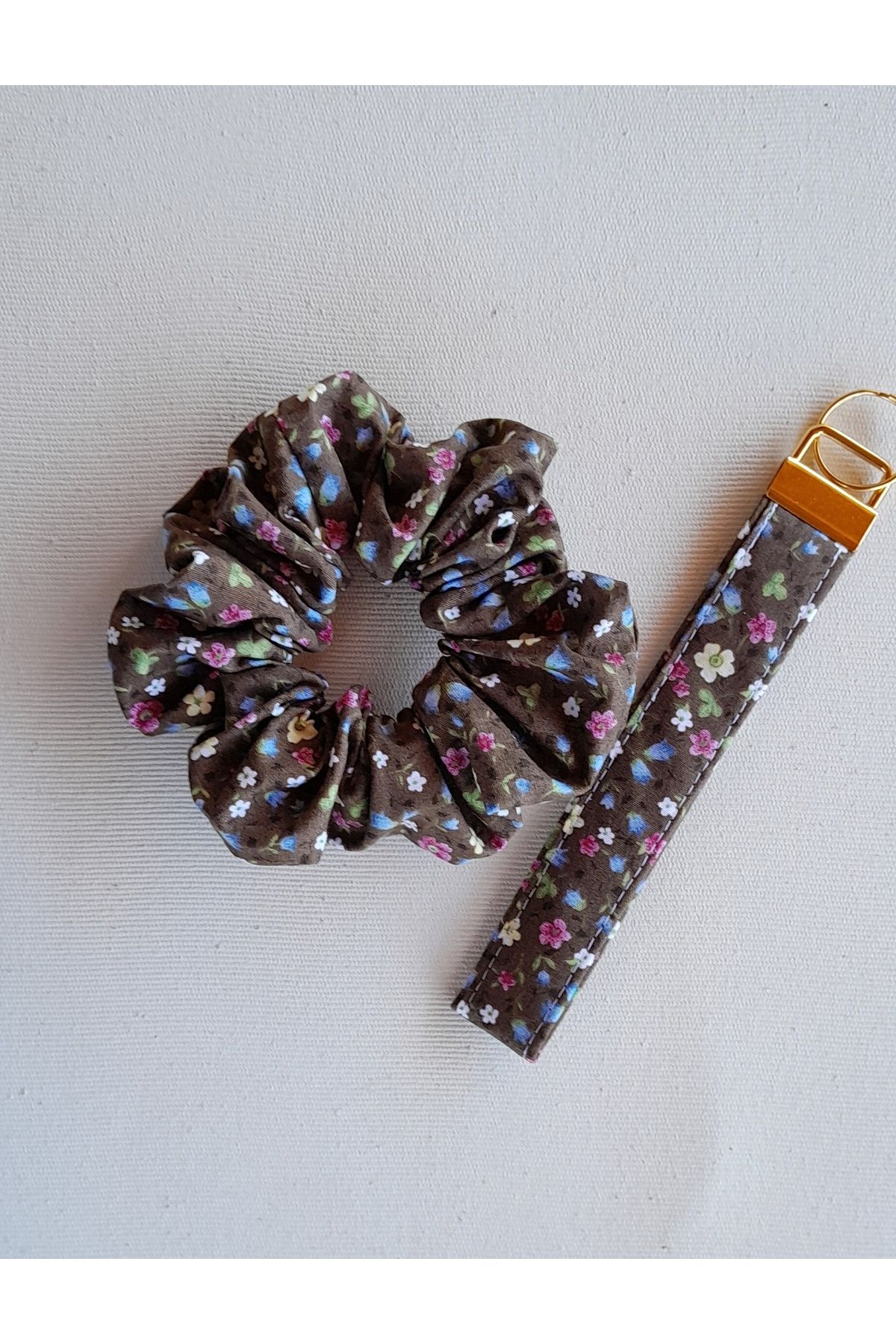 FASHION Scrunchie saç tokası ve bileklik anahtarlık seti