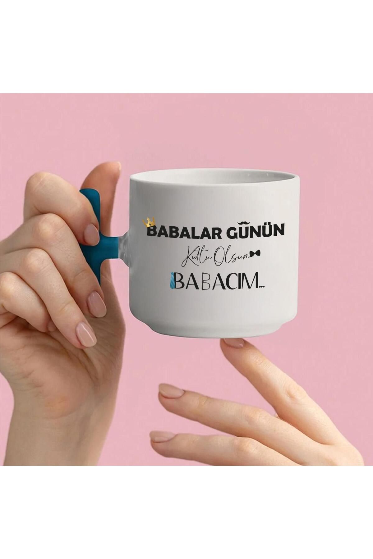 Viyens Babalar Günü Temalı T Kulplu Kupa – Mavi