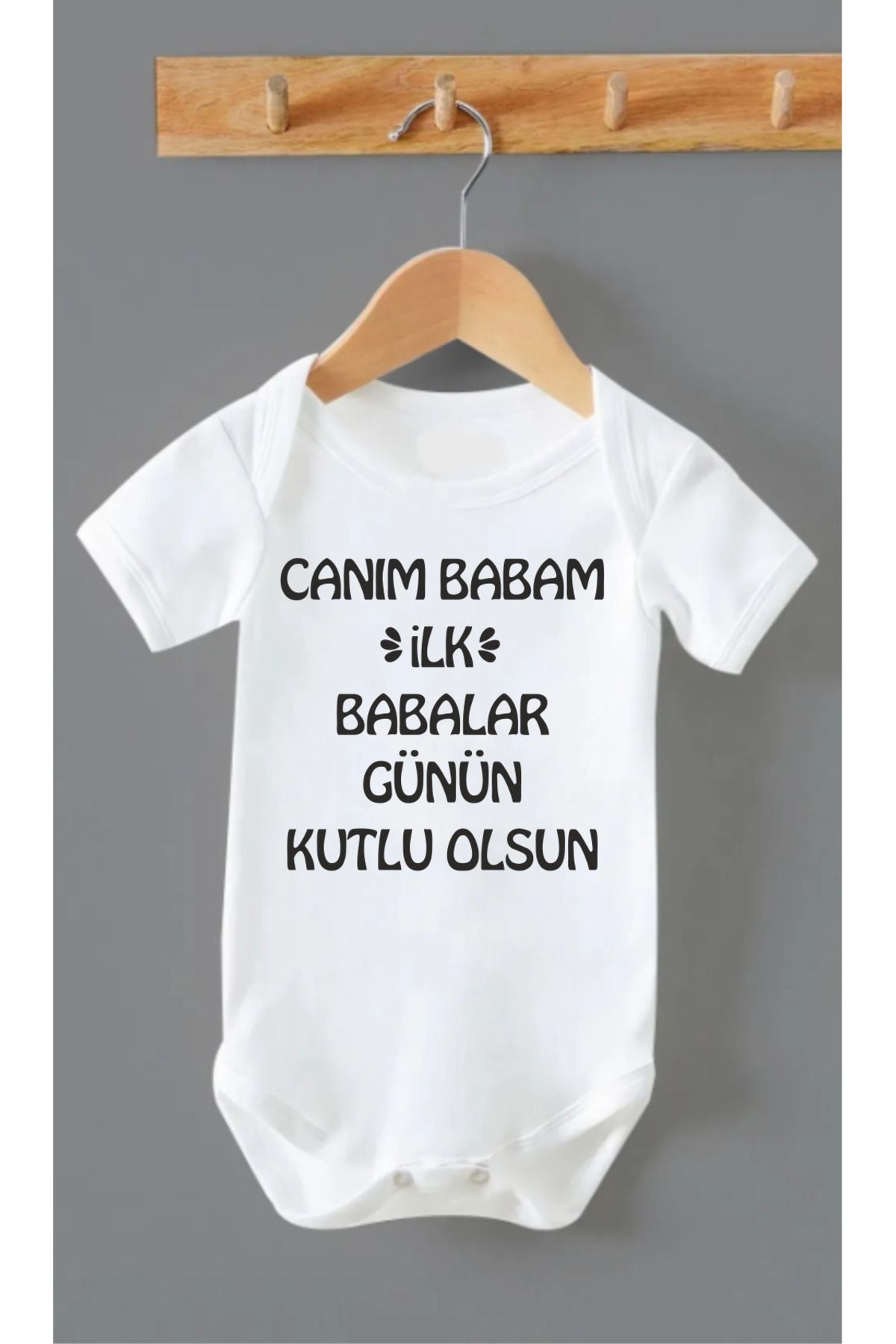 Outdoor One %100 Pamuklu Organik Babalar Günün Kutlu Olsun Bebek Zıbını Yeni !