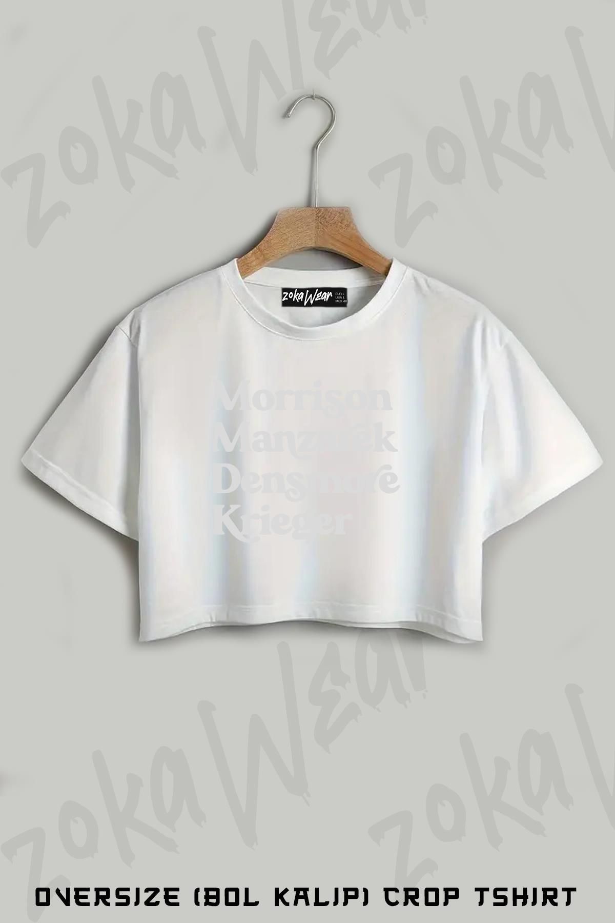 ZOKAWEAR The Doors Baskılı Oversize Crop T-Shirt