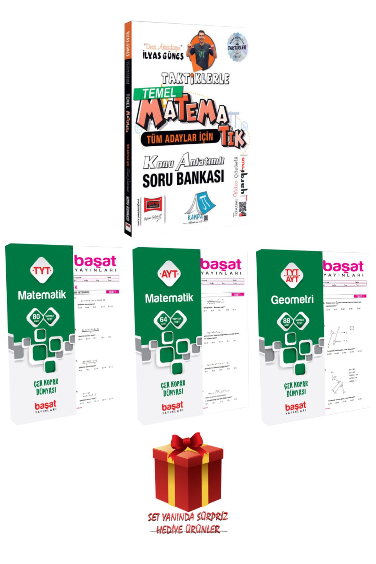 Yargı Yayınları İlyas Güneş Taktiklerle Matematik Konu Anlatımlı Soru Bankası+TYT AYT Matematik Geometri Yaprak Test