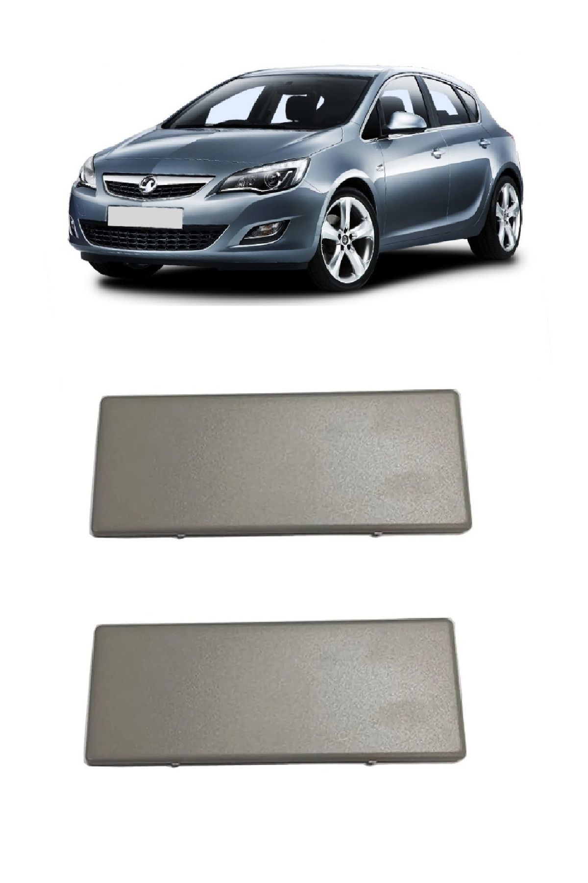 CMEPARTS Opel Astra J Hb & Sedan 2009-2019 Uyumlu Gri Güneşlik Makyaj Ayna Kapağı Sağ+Sol Takım 2 Adet