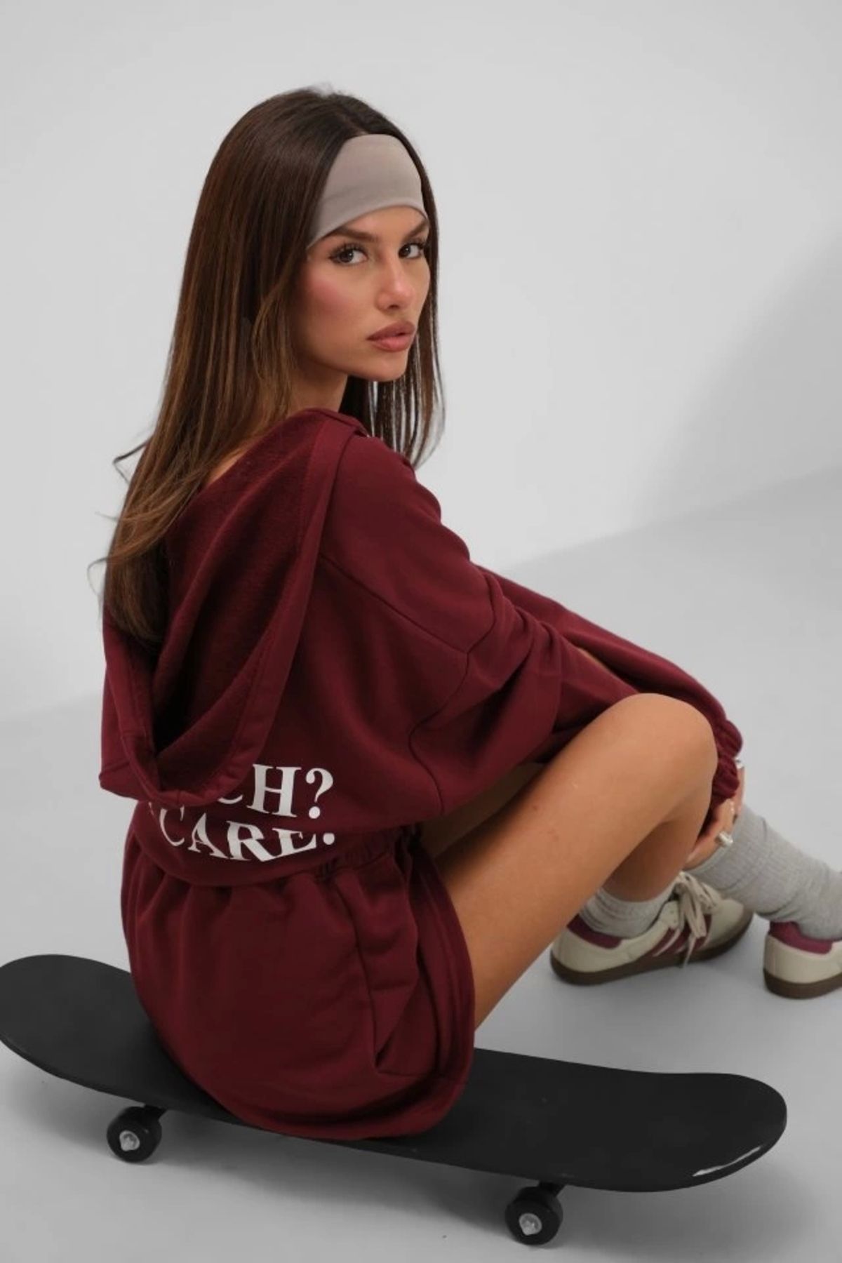 Butik Beli Lastikli Fermuarlı Sweatshirt