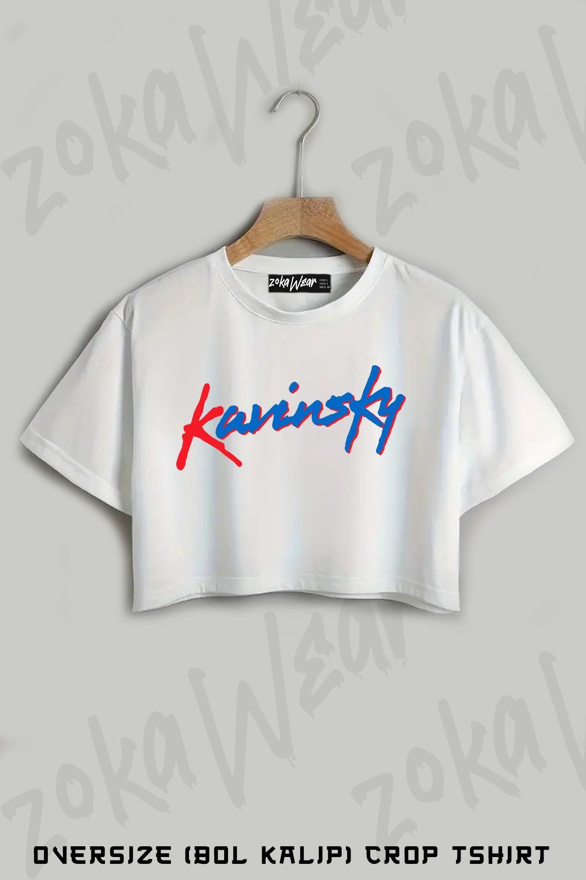 ZOKAWEAR Kavinsky Logo Baskılı Oversize Crop T-Shirt