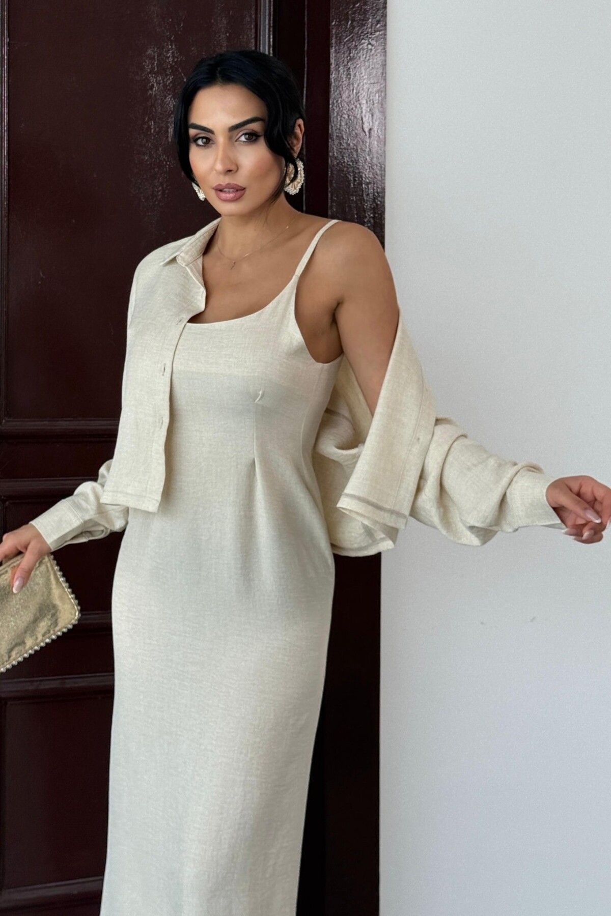 bb butik basic Gömlek - Elbise İkili Takım B5010