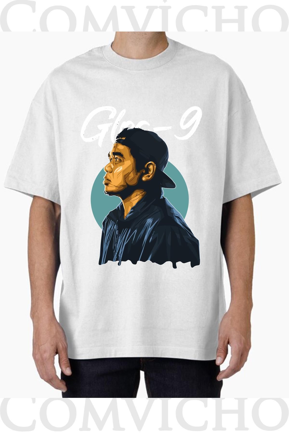COMVİCHO Unisex gloc 9 v1 Tasarım Baskılı Oversize Tişört
