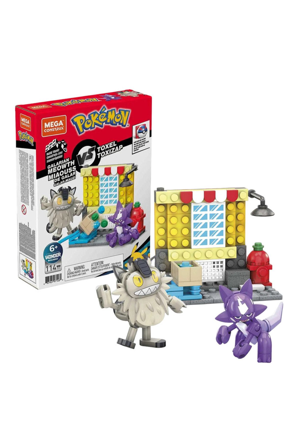 Miniso-02 MEGA Construx Pokemon building block Machop Zigzagoon Toxel Meowth Construction Set Action Figure 1