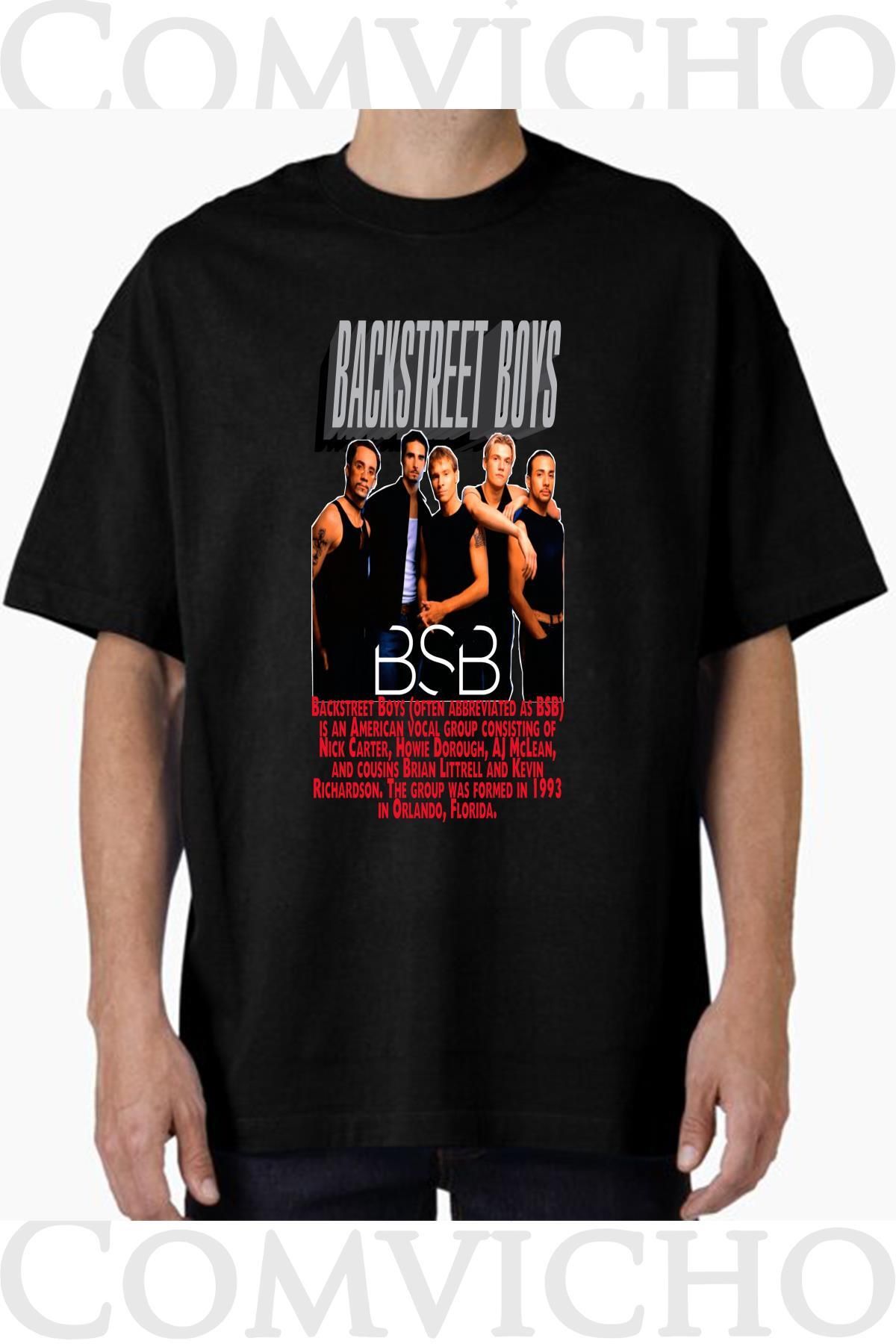 COMVİCHO Unisex backstreet boys v1 Tasarım Baskılı Oversize Tişört