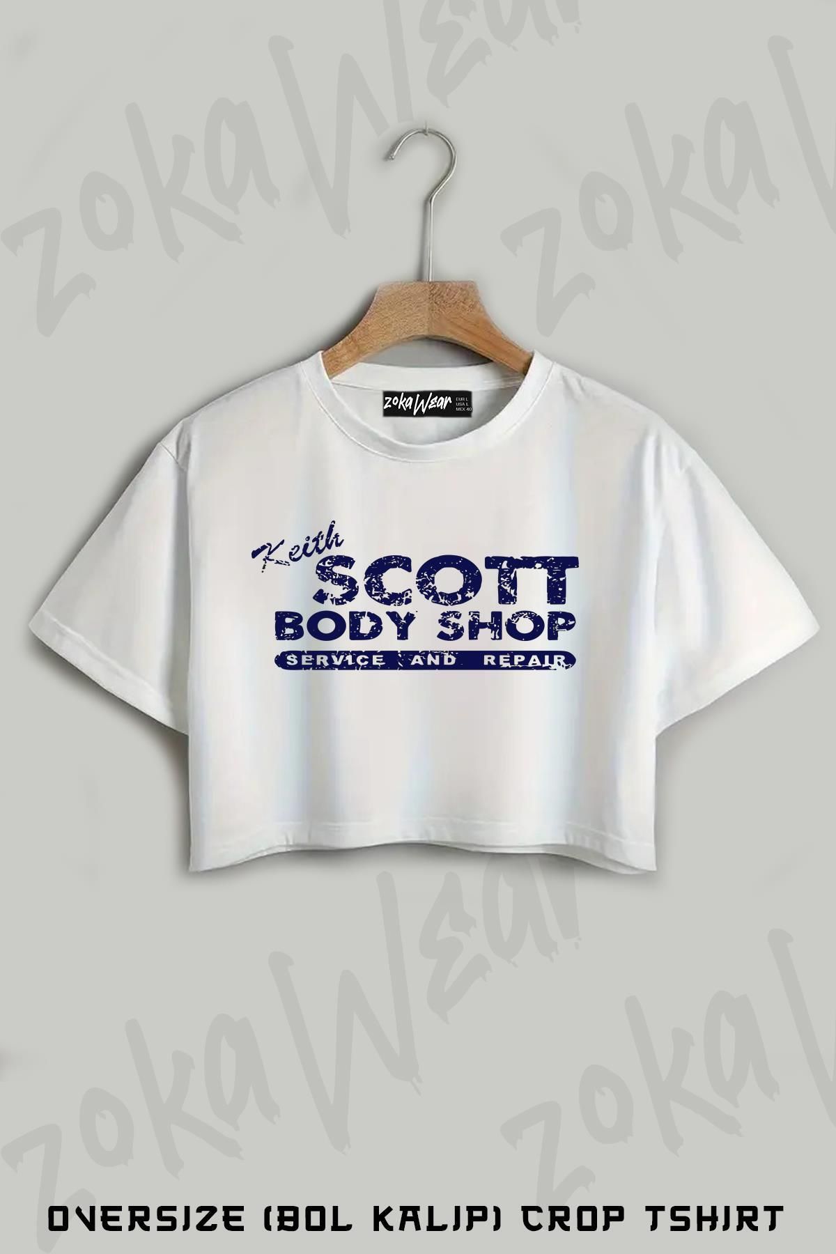 ZOKAWEAR one tree hill's keith scott Baskılı Oversize Crop T-Shirt