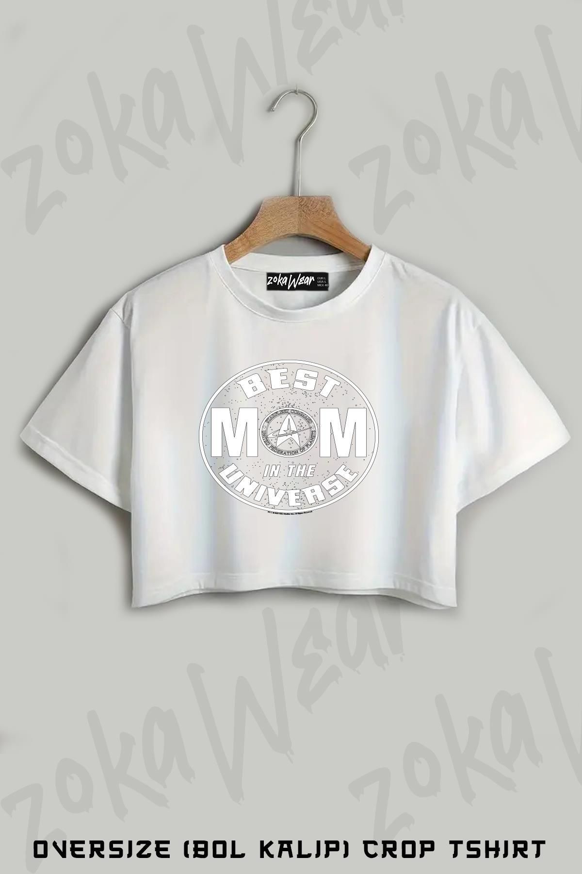 ZOKAWEAR The Next Generation Mother's Baskılı Oversize Crop T-Shirt