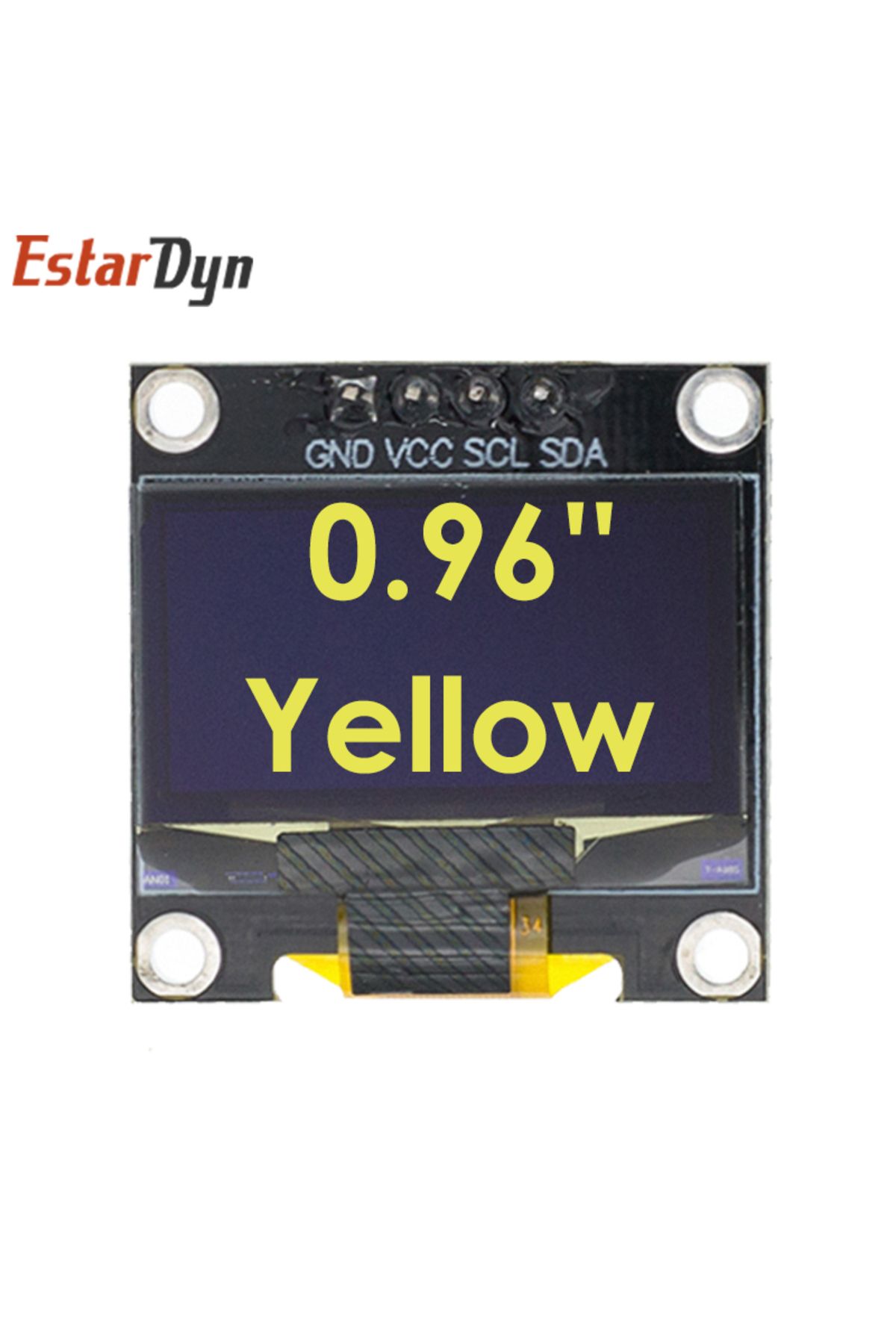 Choice-Yellow 4Pin ROHS Certification 0.96 inch Oled IIC Serial White OLED Display SSD1315 128X64 I2C 12864 1