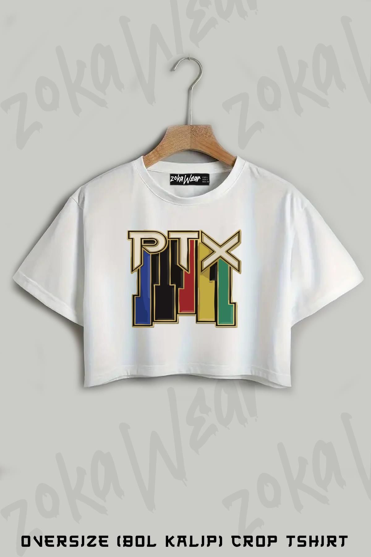 ZOKAWEAR Vintage Pentatonix Baskılı Oversize Crop T-Shirt