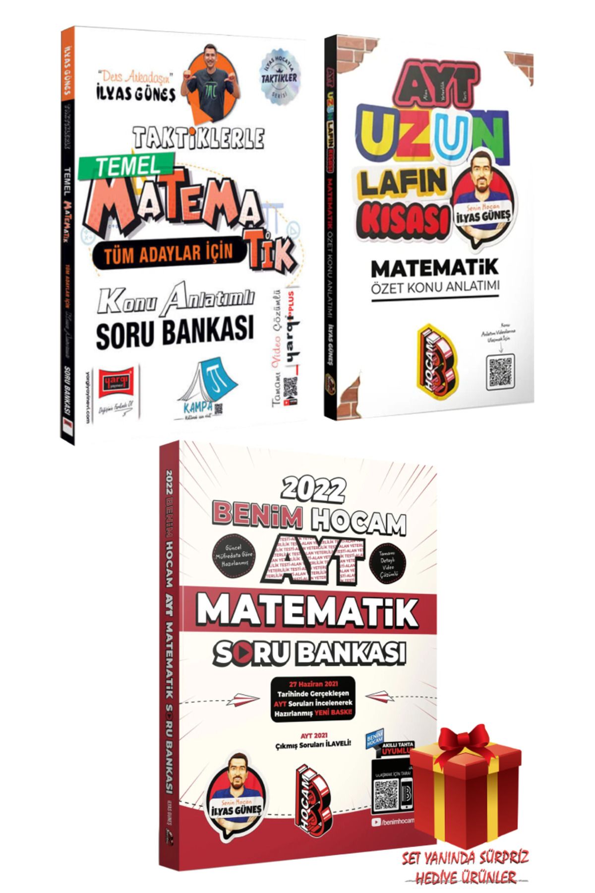Yargı Yayınları İlyas Güneş Taktiklerle Matematik Konu Anlatımlı Soru Bankası+AYT Uzun Lafın Kısası Özet Konu+ Soru