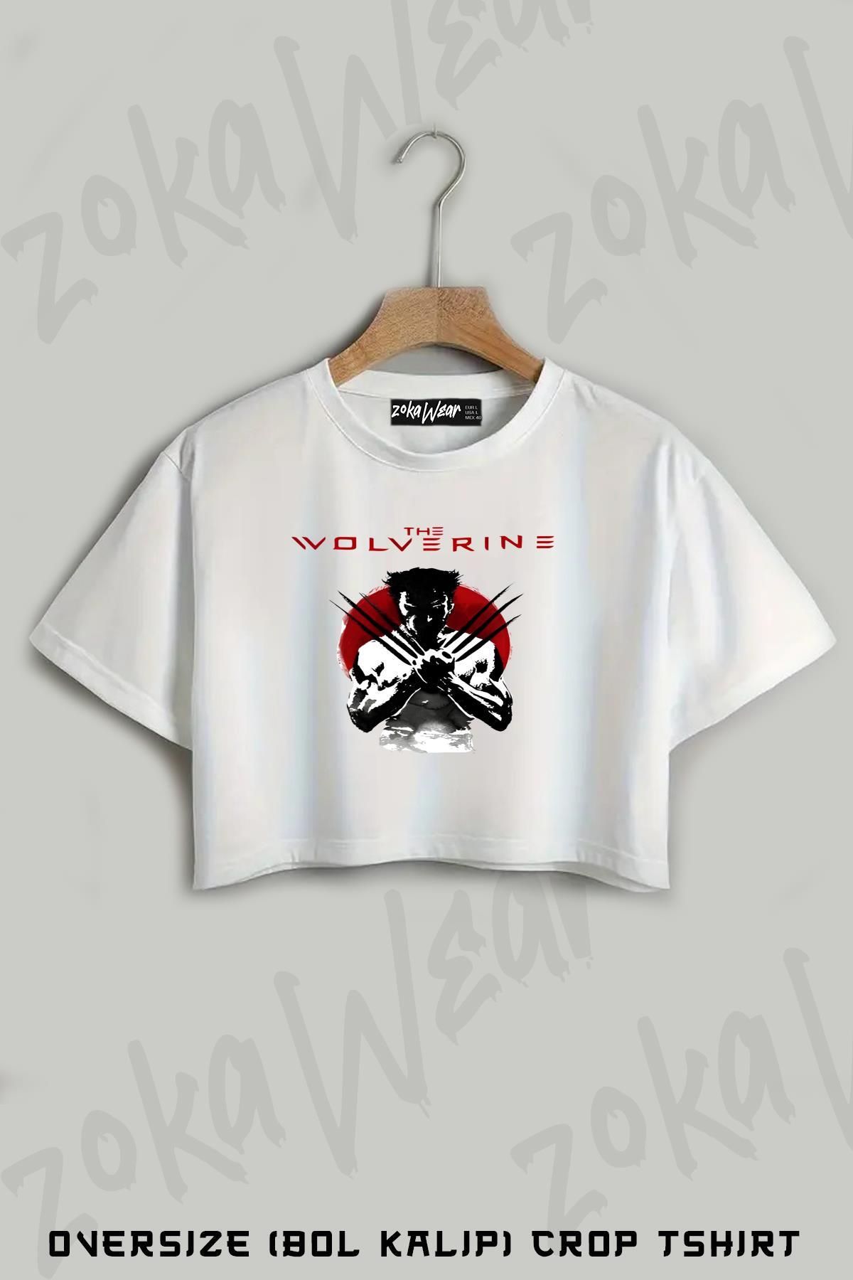 ZOKAWEAR Wolverine Baskılı Oversize Crop T-Shirt