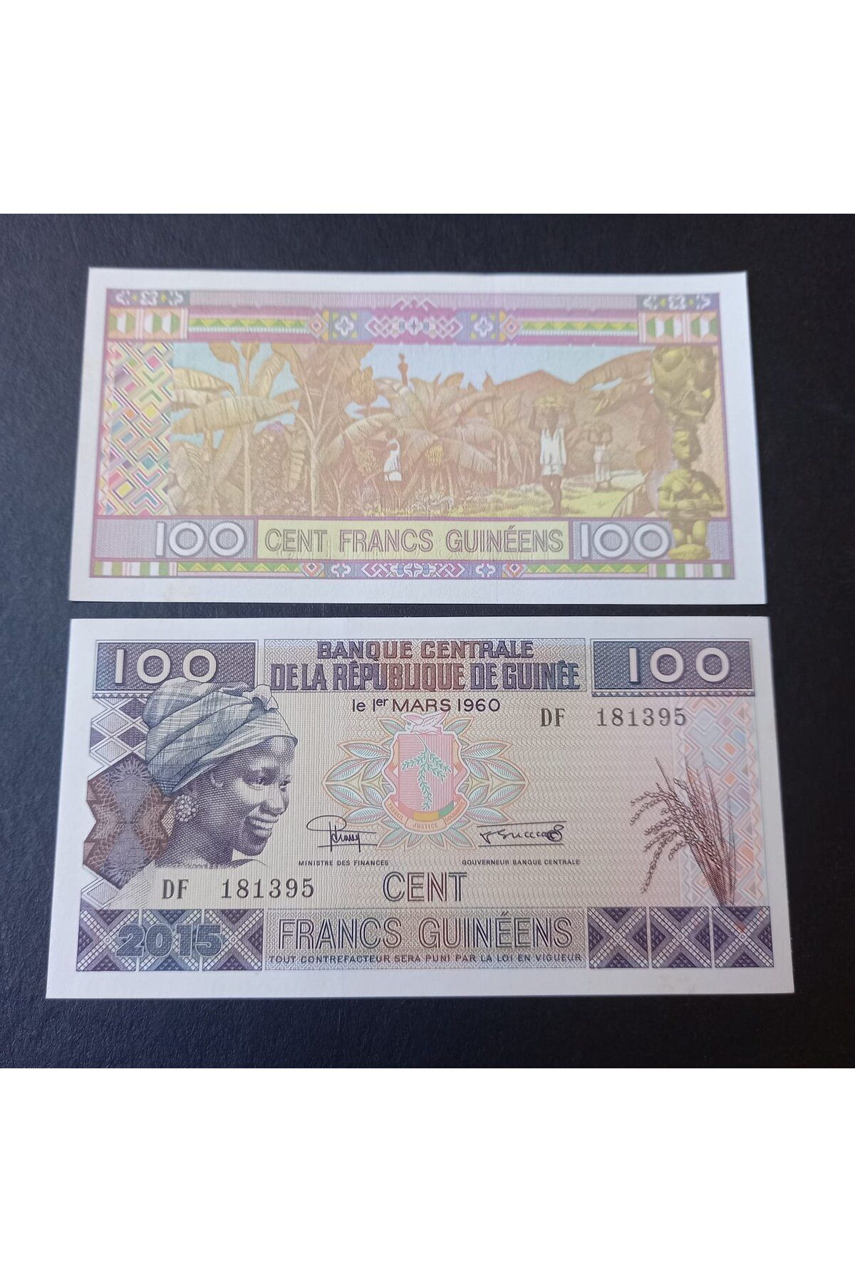 escoines koleksiyon 39963683fa6a4228de 2015 Gine 100 Frank Çil Eski Yabancı Kağıt Para