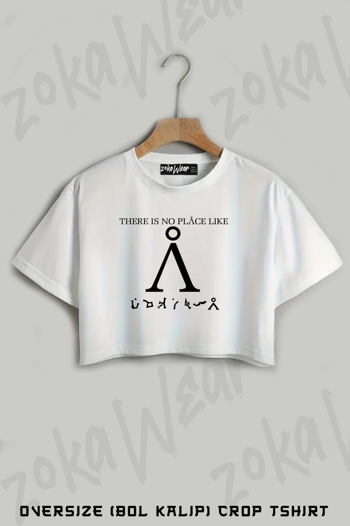ZOKAWEAR Stargate SG1,There Is No Place Like Earth Baskılı Oversize Crop T-Shirt