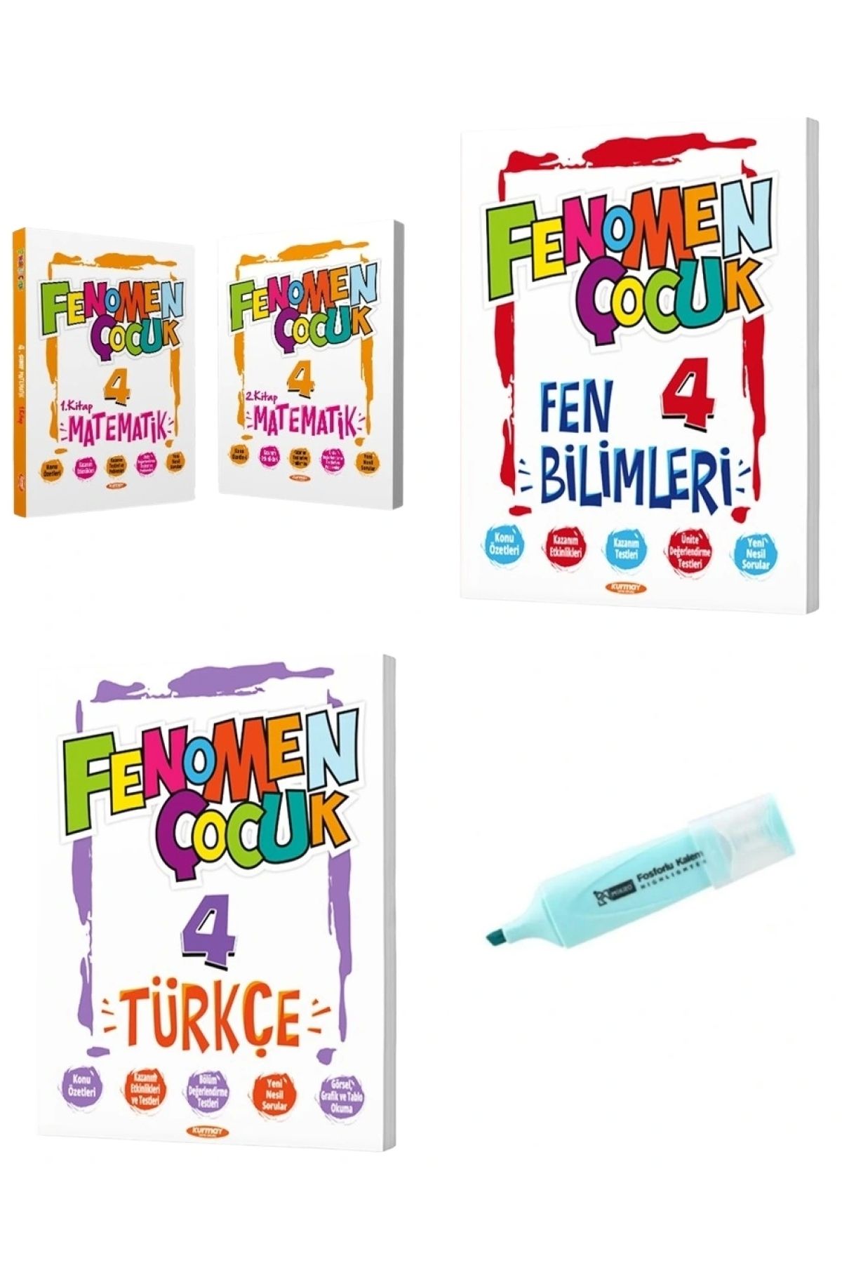 Fenomen Yayıncılık 4.Sınıf Matematik-1-2 Fen Bilimleri Ve Türkçe Soru Bankası