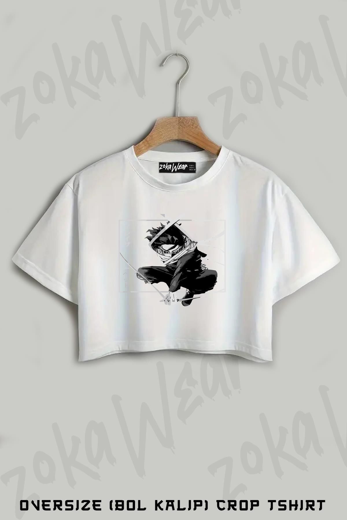 ZOKAWEAR My Hero Academia Shota Aizawa2 Baskılı Oversize Crop T-Shirt