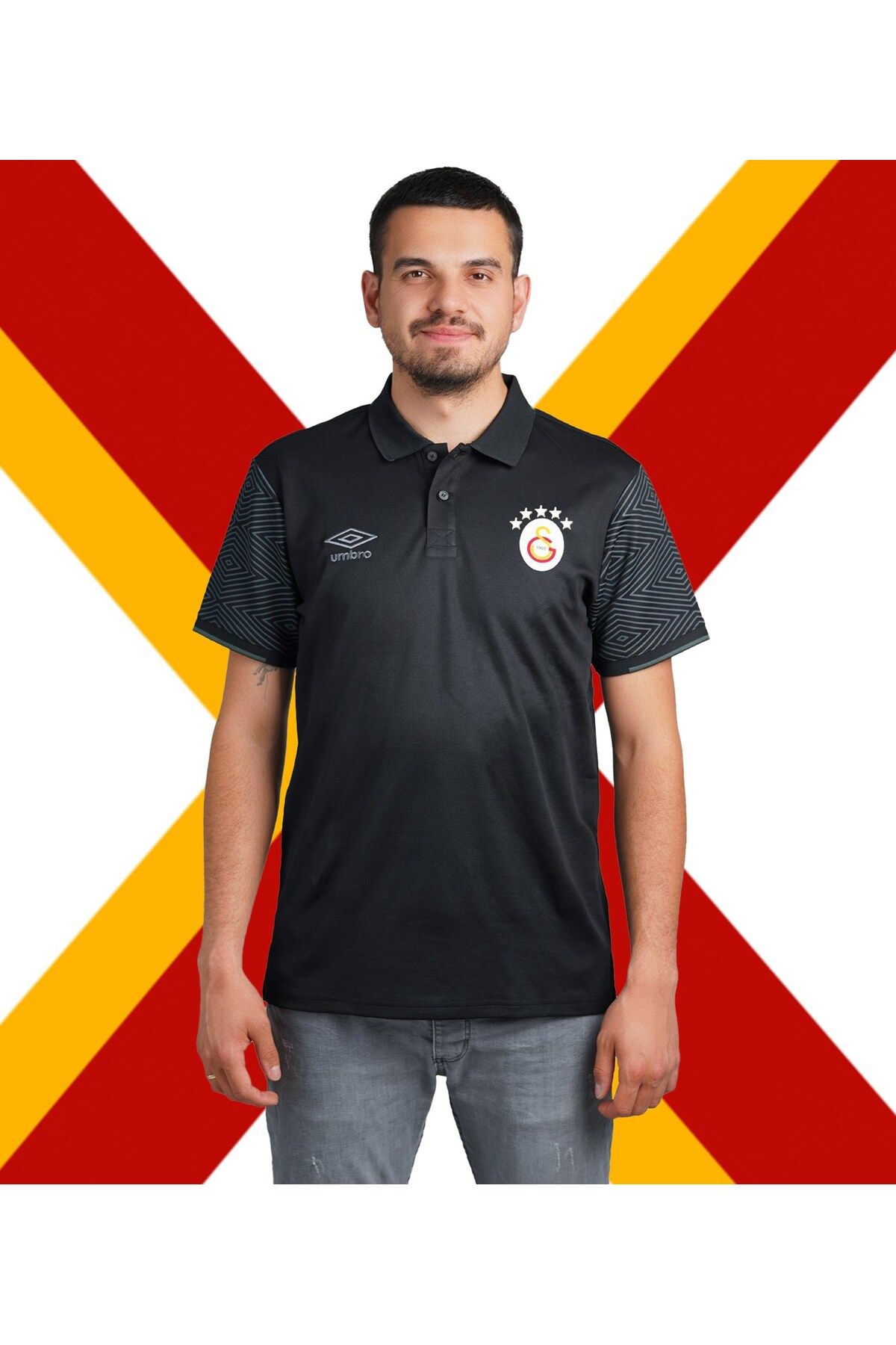 Galatasaray Lisanslı Siyah Umbro 5 Yıldız Forma