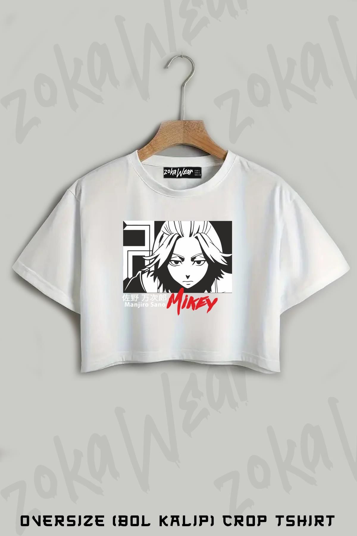 ZOKAWEAR Tokyo Revengers Manjiro Sano Baskılı Oversize Crop T-Shirt