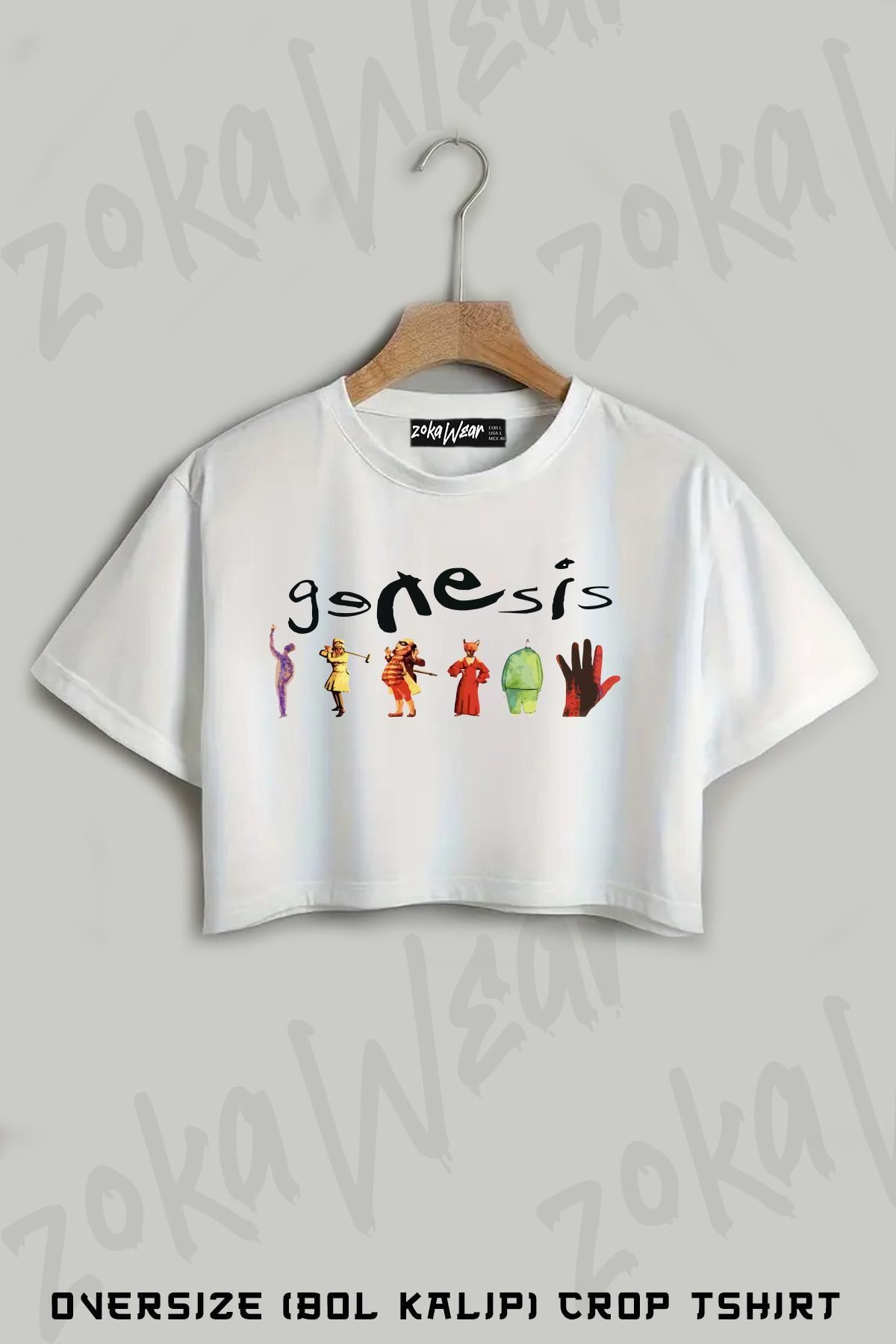 ZOKAWEAR Genesis Baskılı Oversize Crop T-Shirt