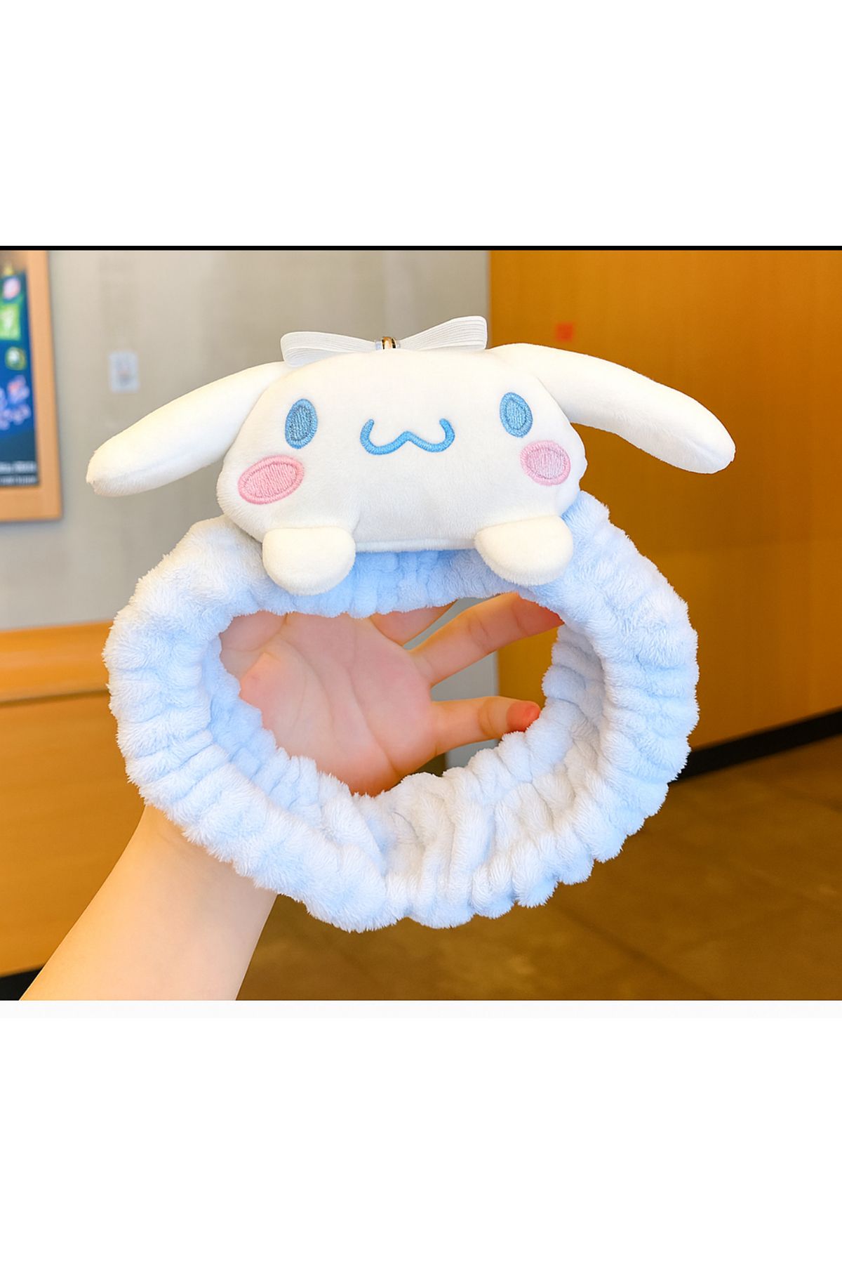 facnspt Cinnamoroll Peluş Saç Bandı – Yumuşak Havlu Kumaş