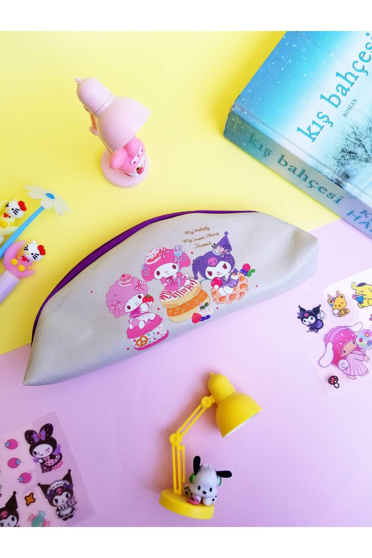 şengül takı evi Hello Kitty My Melody Kuromi Cinnamoroll Suni Deri Kalem Kutusu Kalemlik