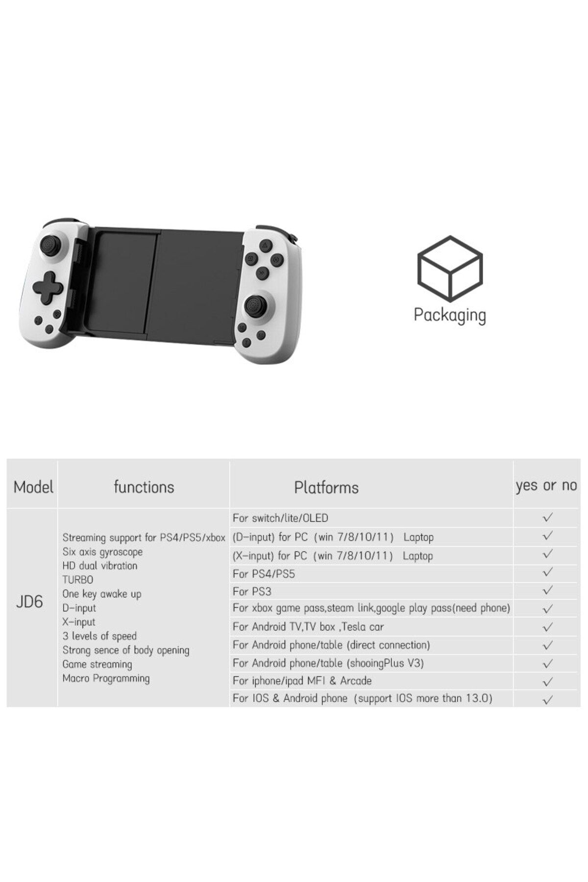 Choice-WHITE VILCORN Streaming Gaming Controller Support for PS4 Game Mobile Joystick Gamepad With Six Axis 1