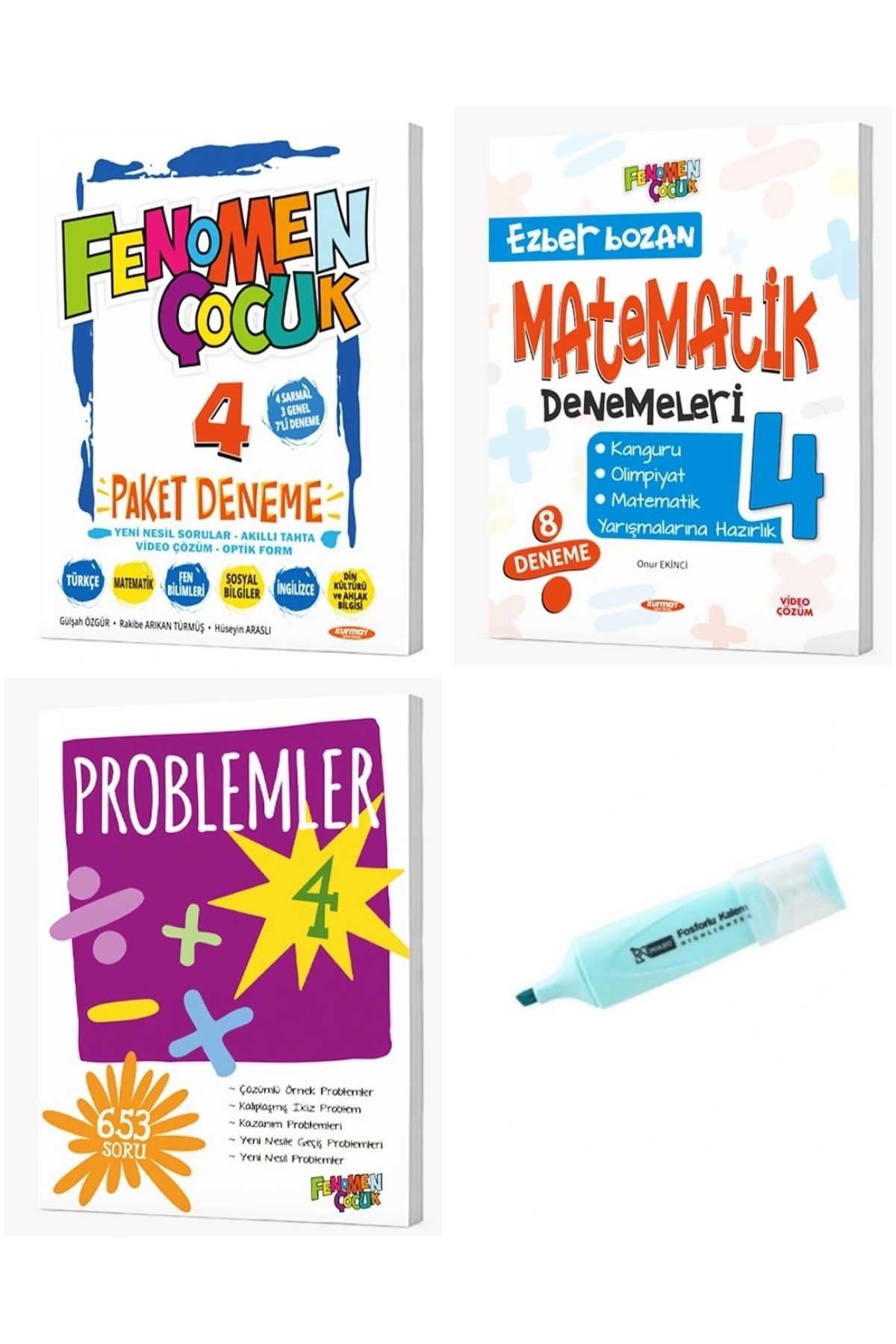Fenomen Yayıncılık 4.Sınıf Paket ve Matematik Deneme +Problemler Soru Bankası