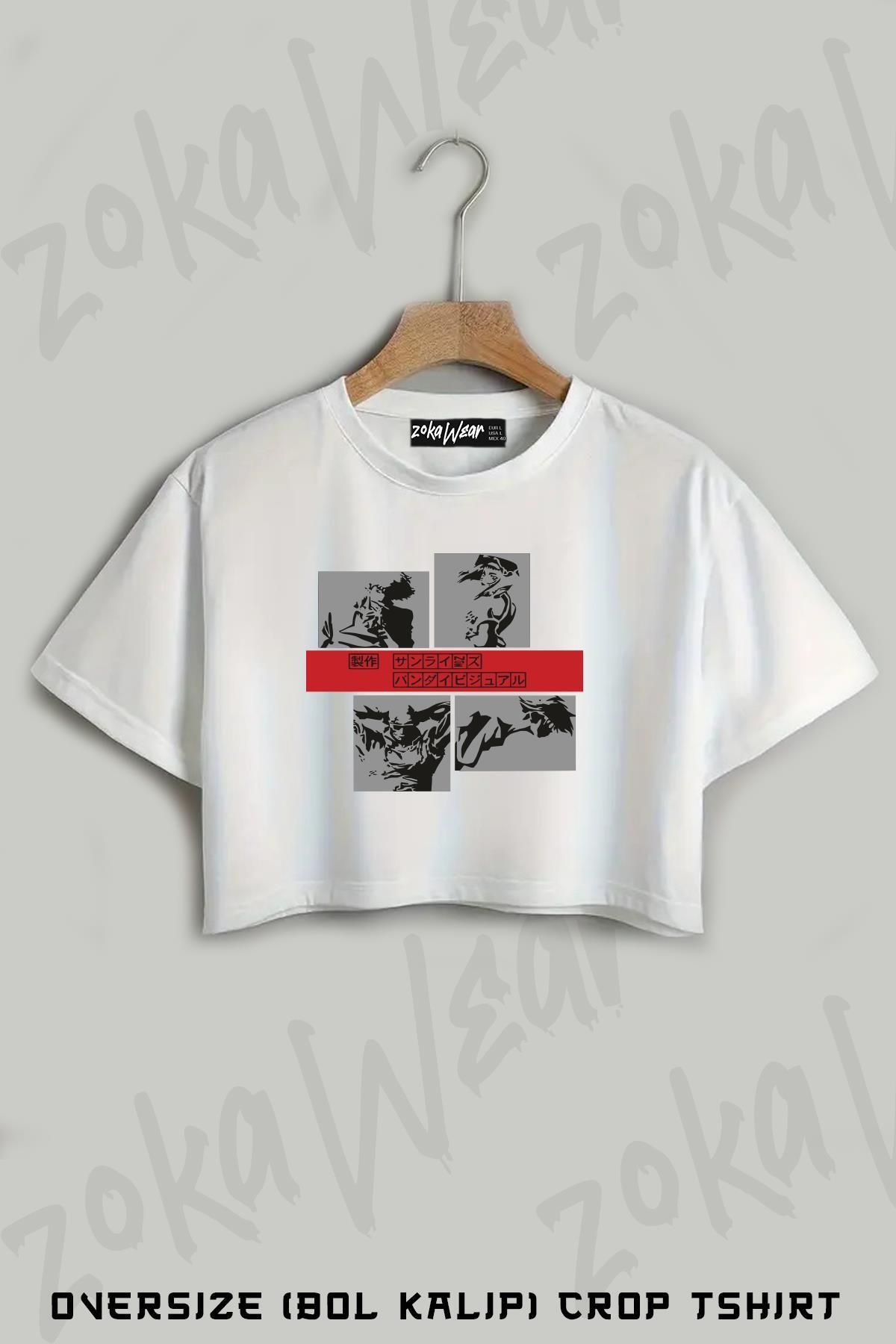 ZOKAWEAR Cowboy Bebop Özel Baskılı Oversize Crop T-Shirt