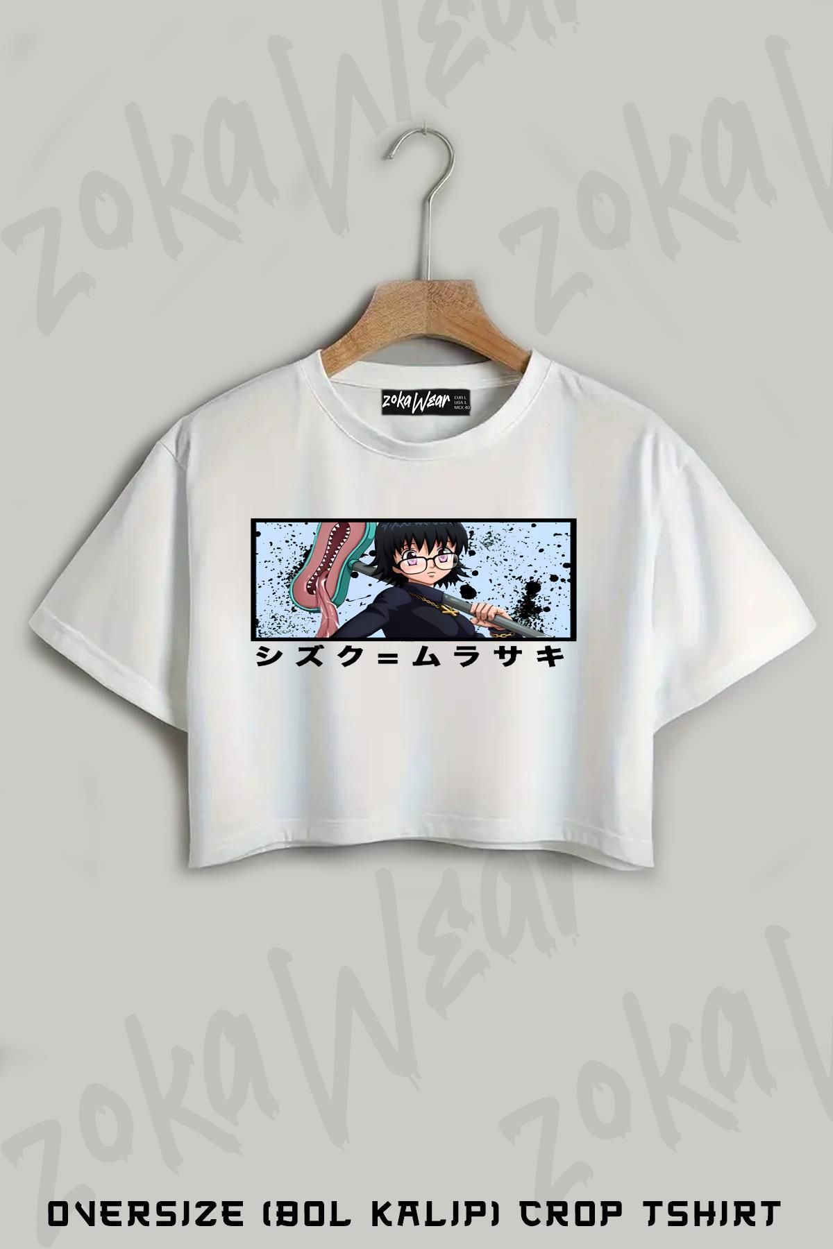 ZOKAWEAR Shizuku Baskılı Oversize Crop T-Shirt