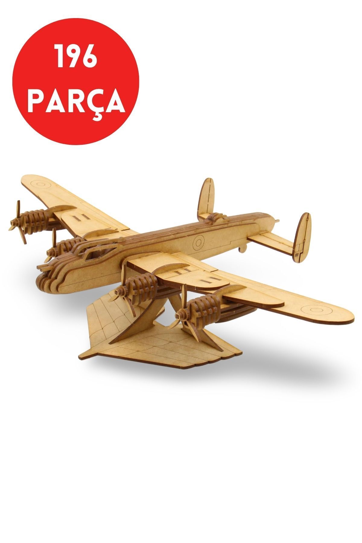 ALGWOOD 3D Avro Uçak Puzzle - 80 Parça Ahşap Uçak Maketi - DIY Hobi Puzzle