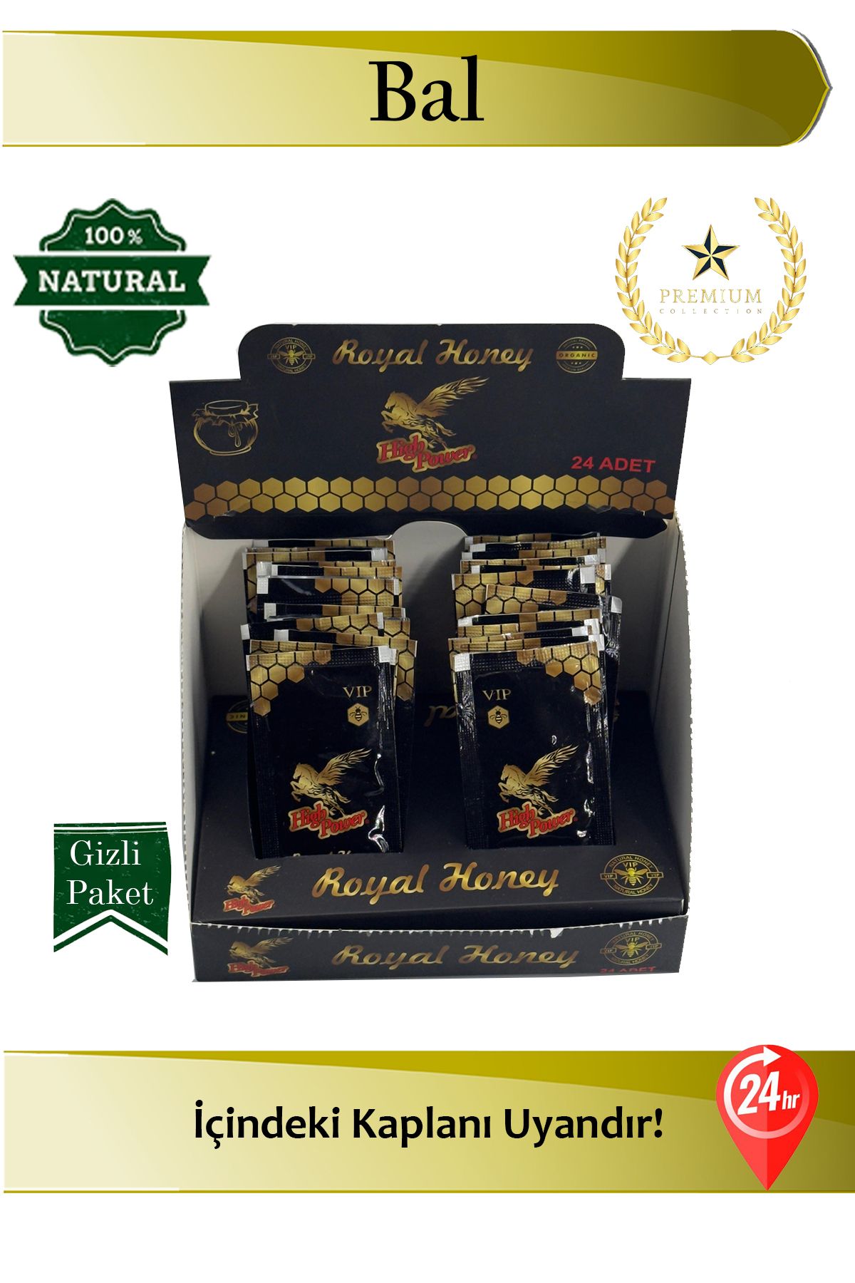 HIGH POWER Herbiox HIGH POWER Bal Premium 12 Adet Tek Kullanımlık Destekleyici Ballı Karışım 24 Saat Etkili