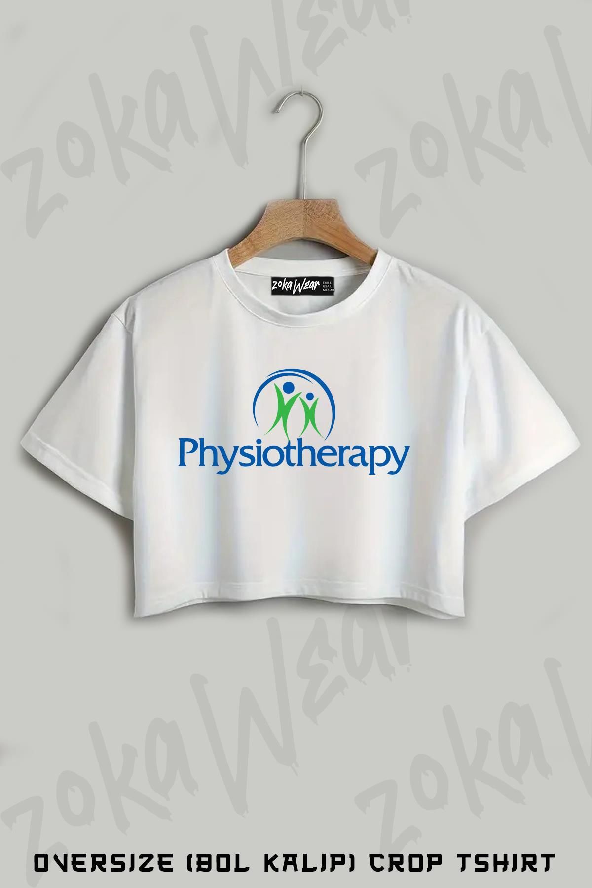 ZOKAWEAR Fizyoterapist Physiotherapy Baskılı Oversize Crop T-Shirt