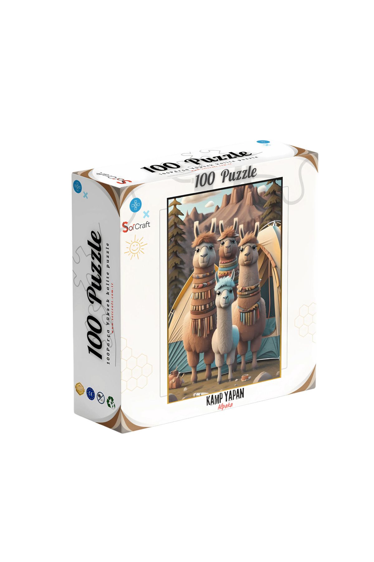 Soi Craft 100 Parça Puzzle Çift Tasarım Tek Kutu Alpaka